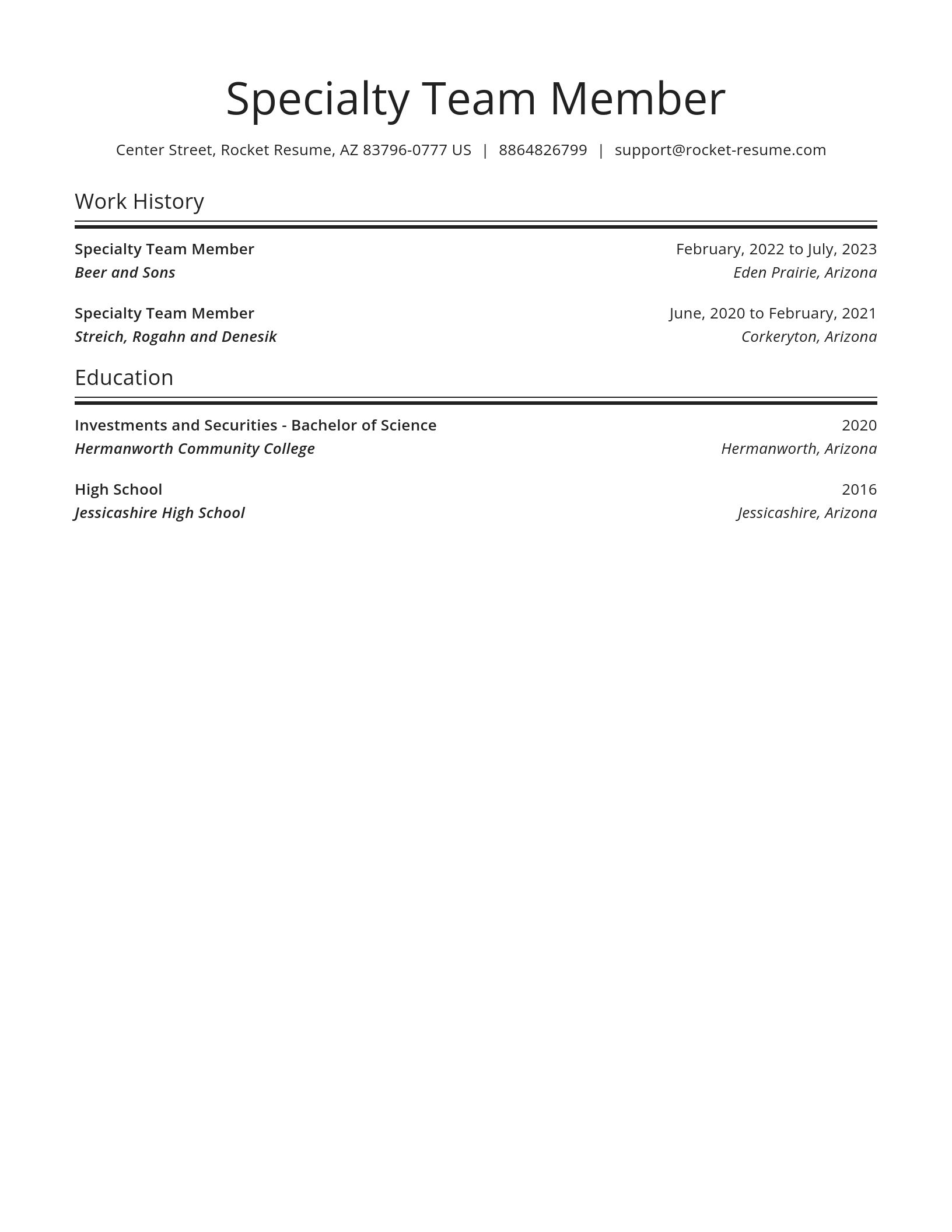 Spotlight resume template