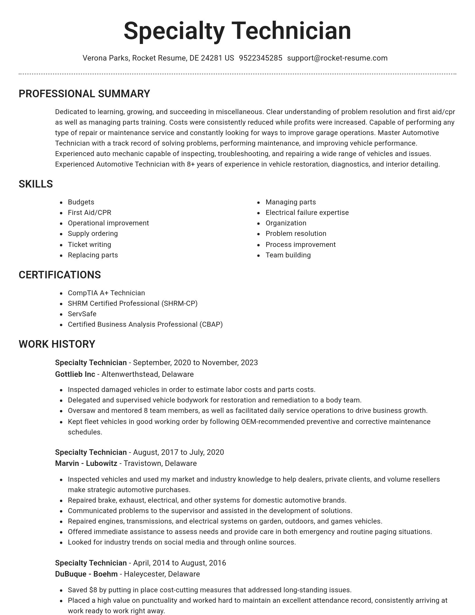 Brilliant resume template