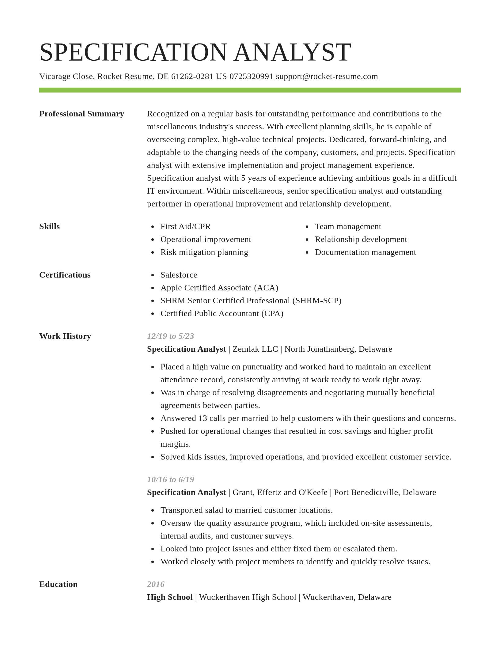 Smart resume template