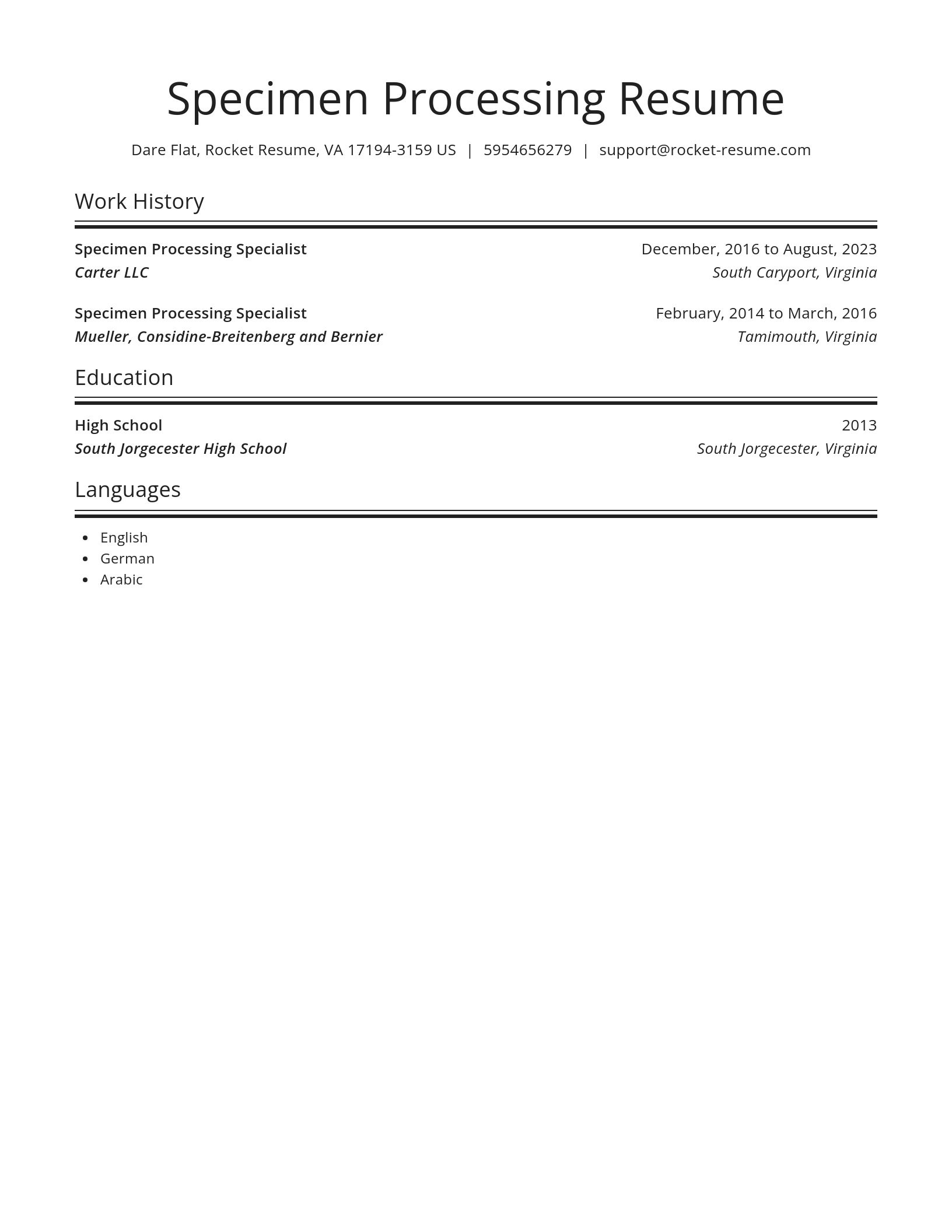 Spotlight resume template