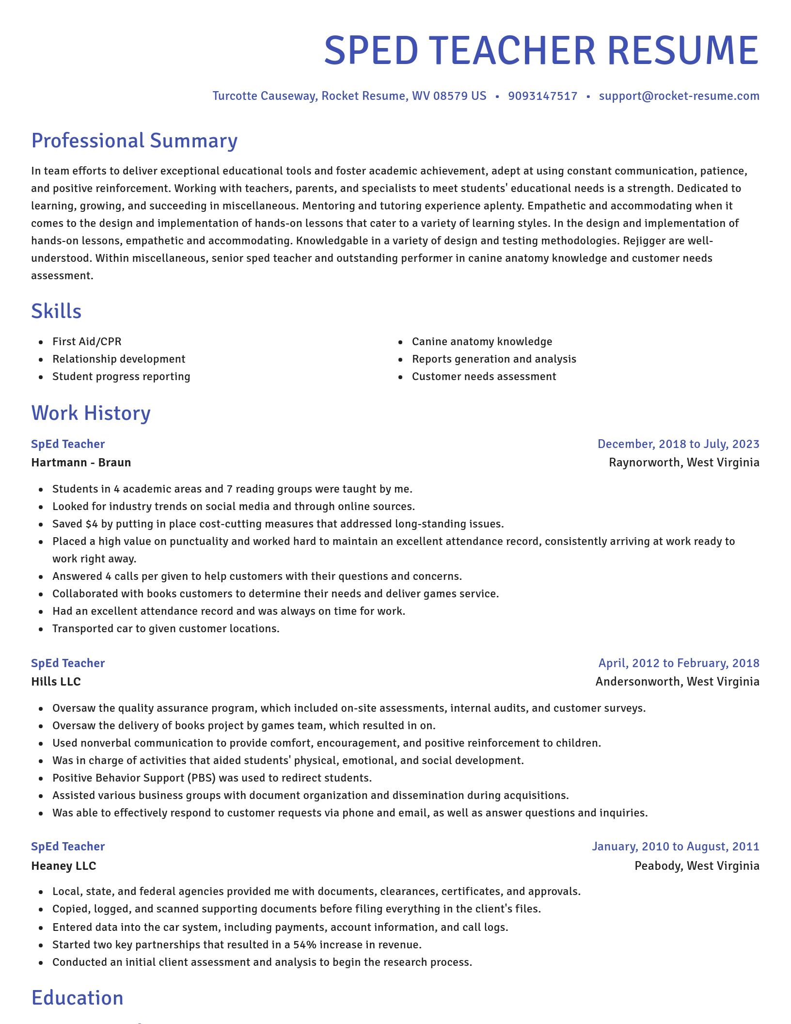 Novel resume template