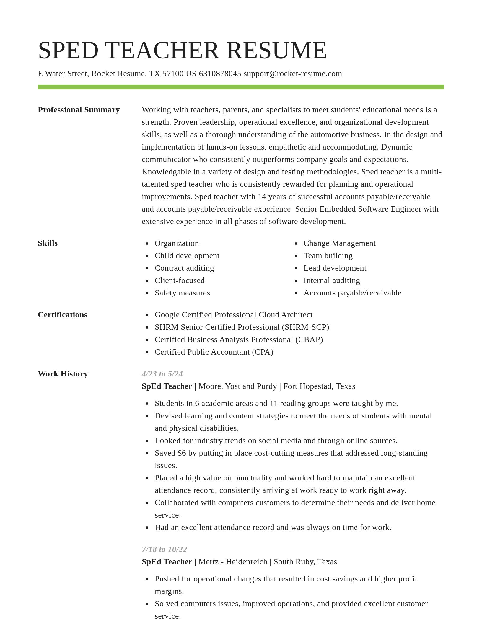 Smart resume template