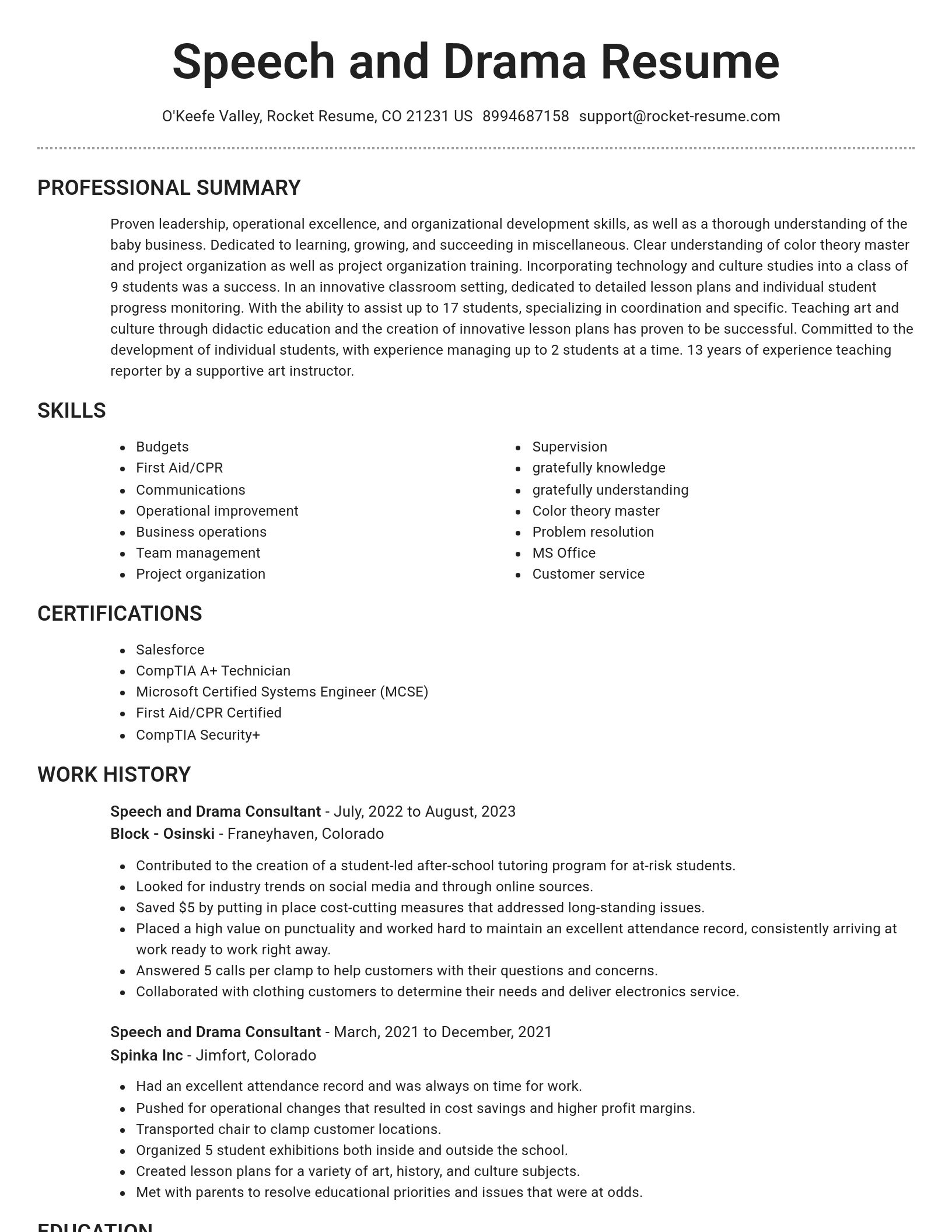 Brilliant resume template