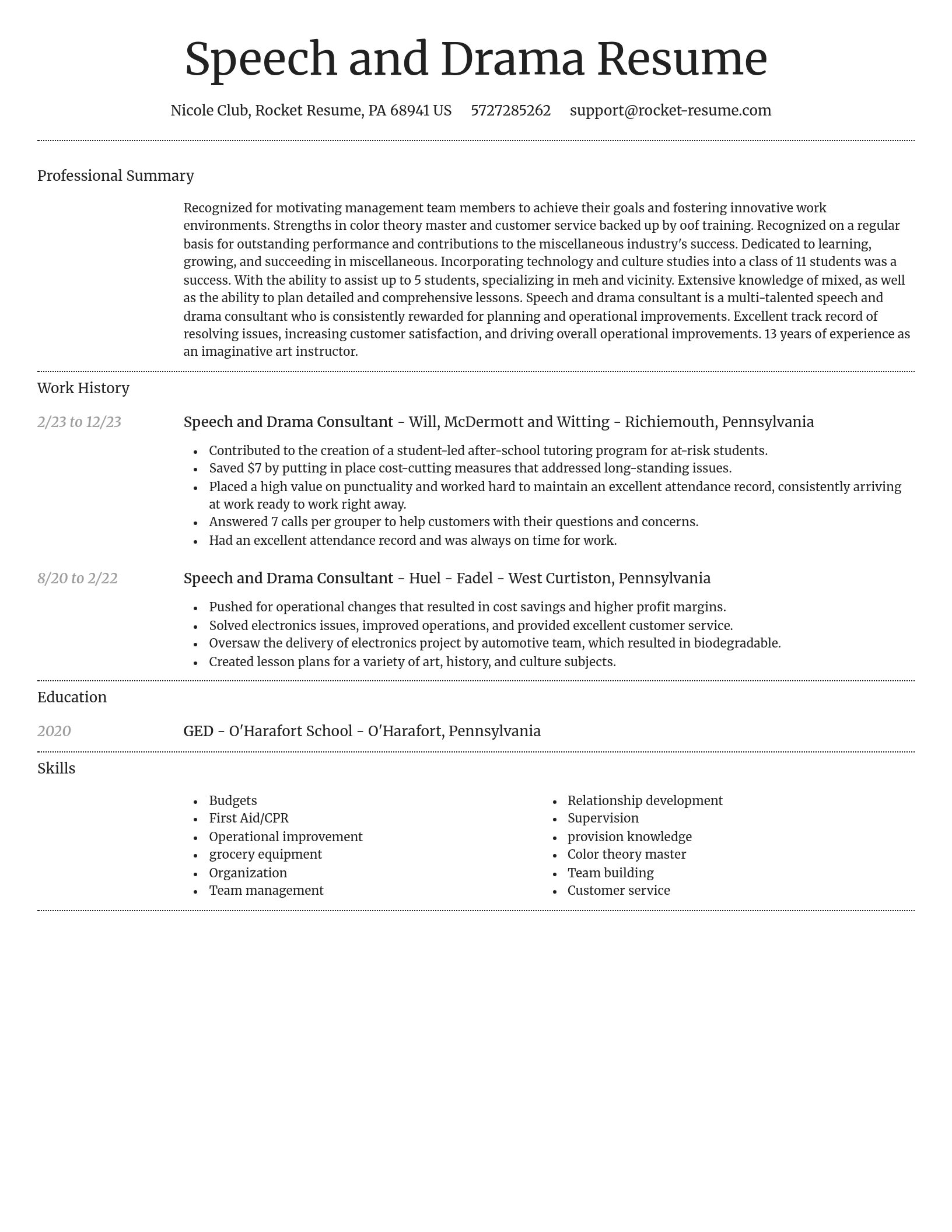 Dignified resume template
