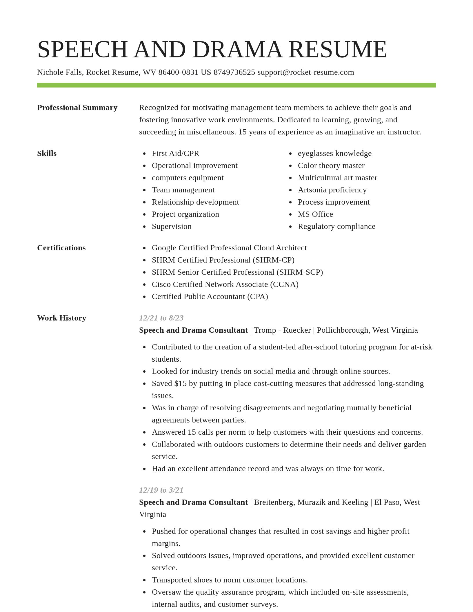 Smart resume template