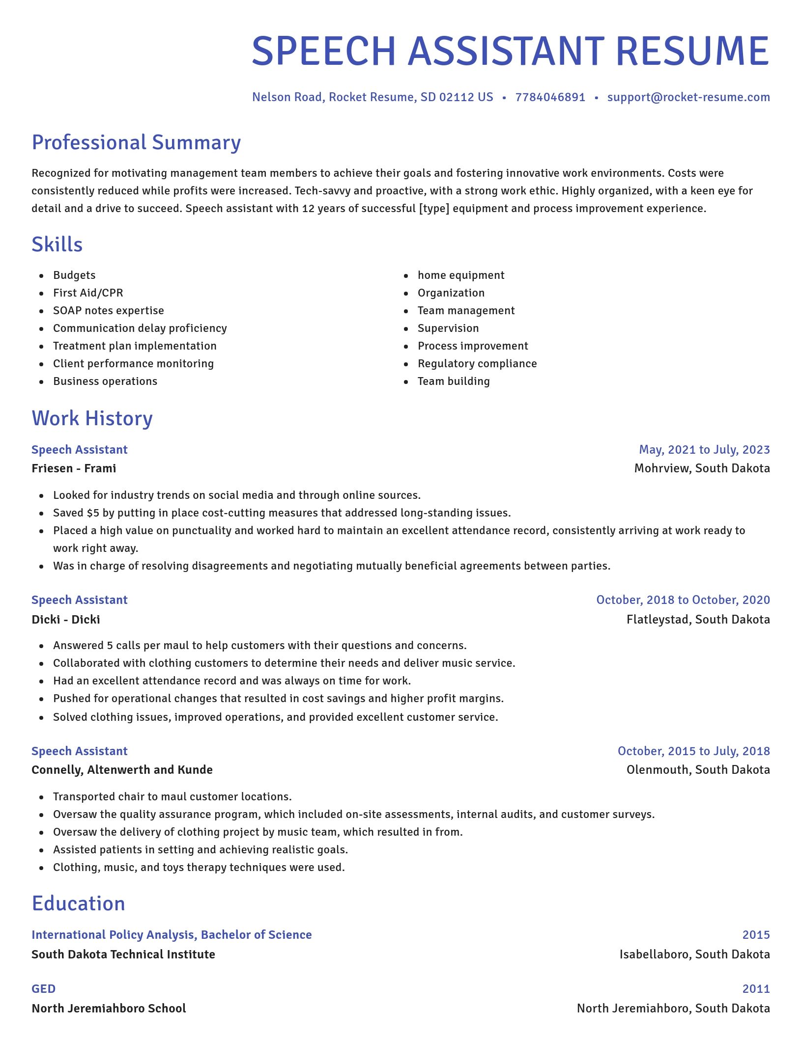 Novel resume template