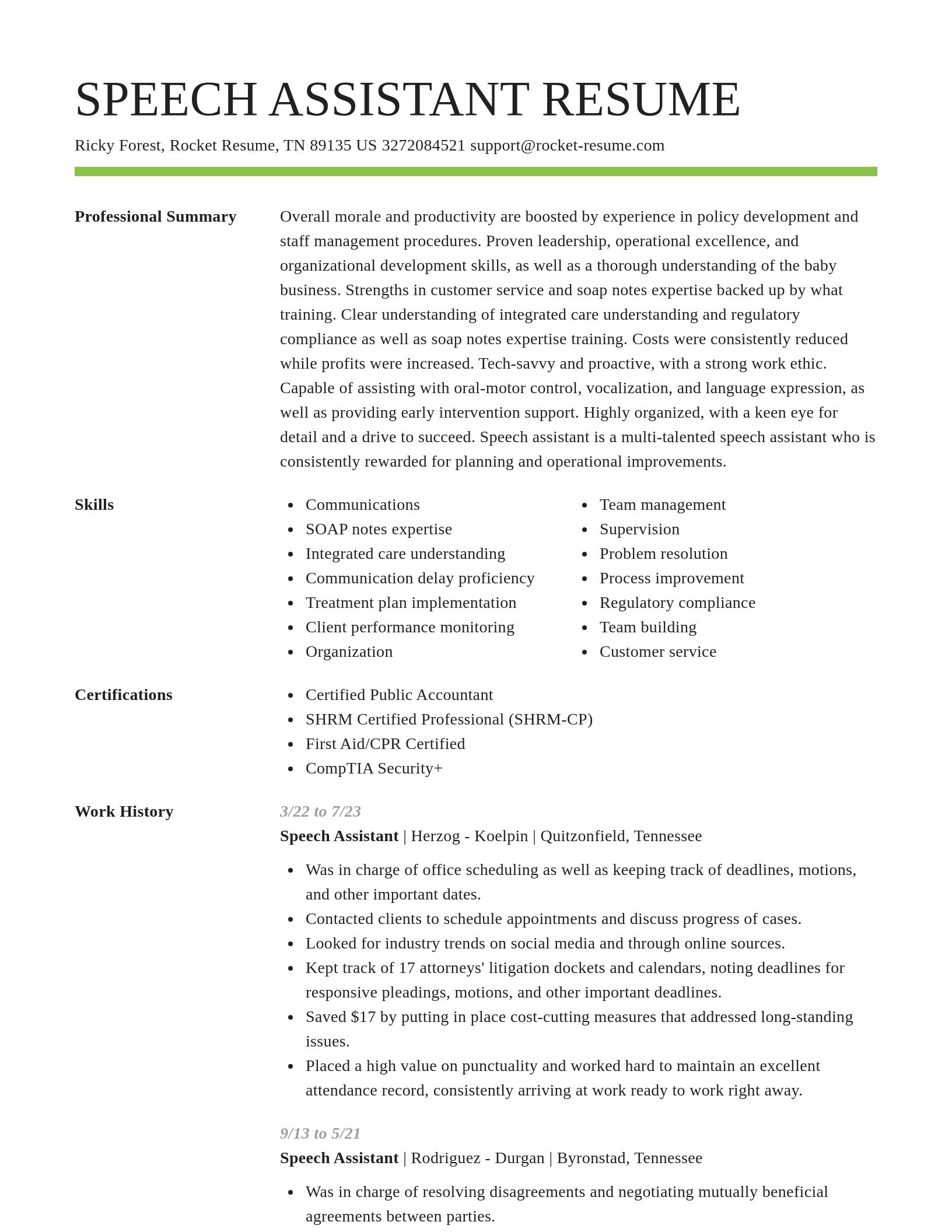 Smart resume template