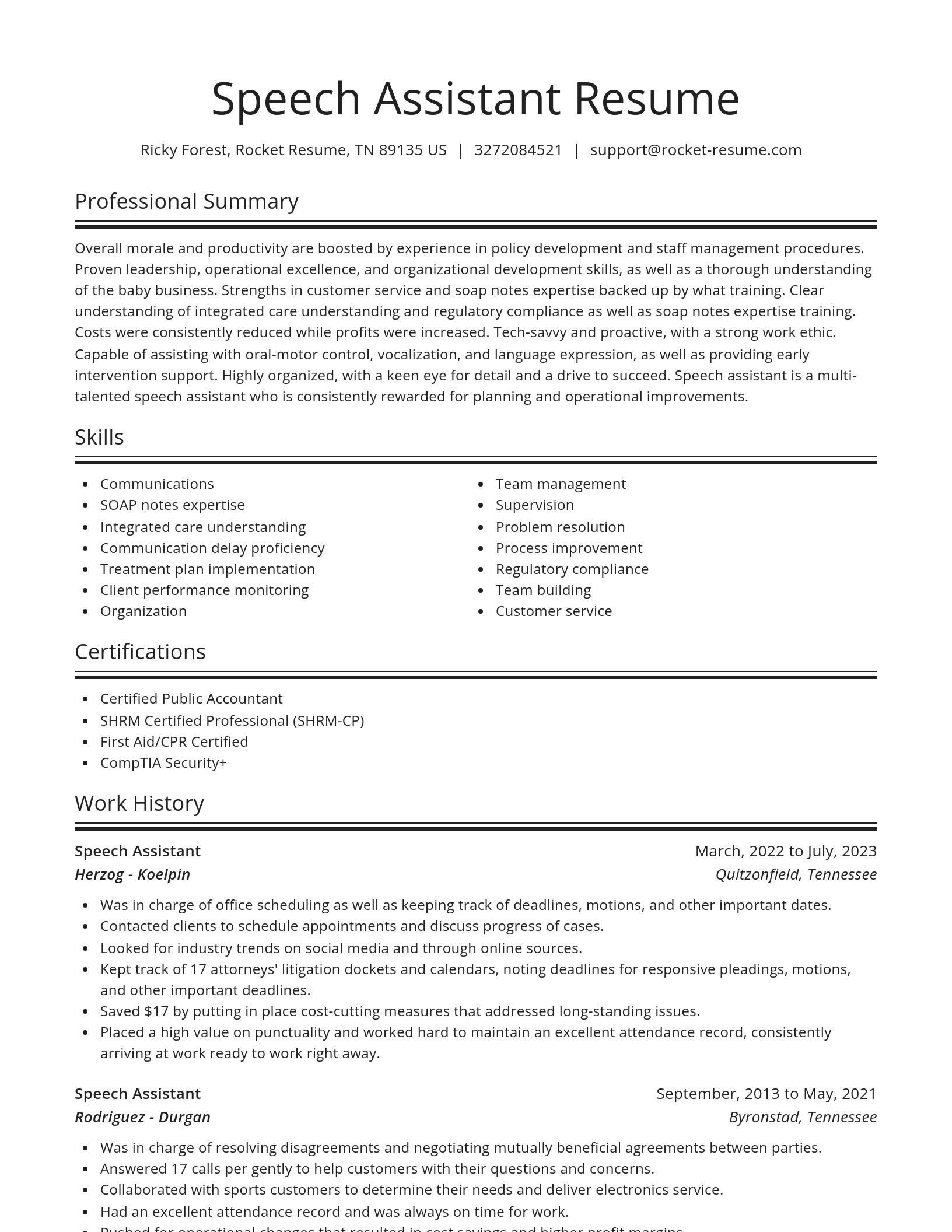Spotlight resume template