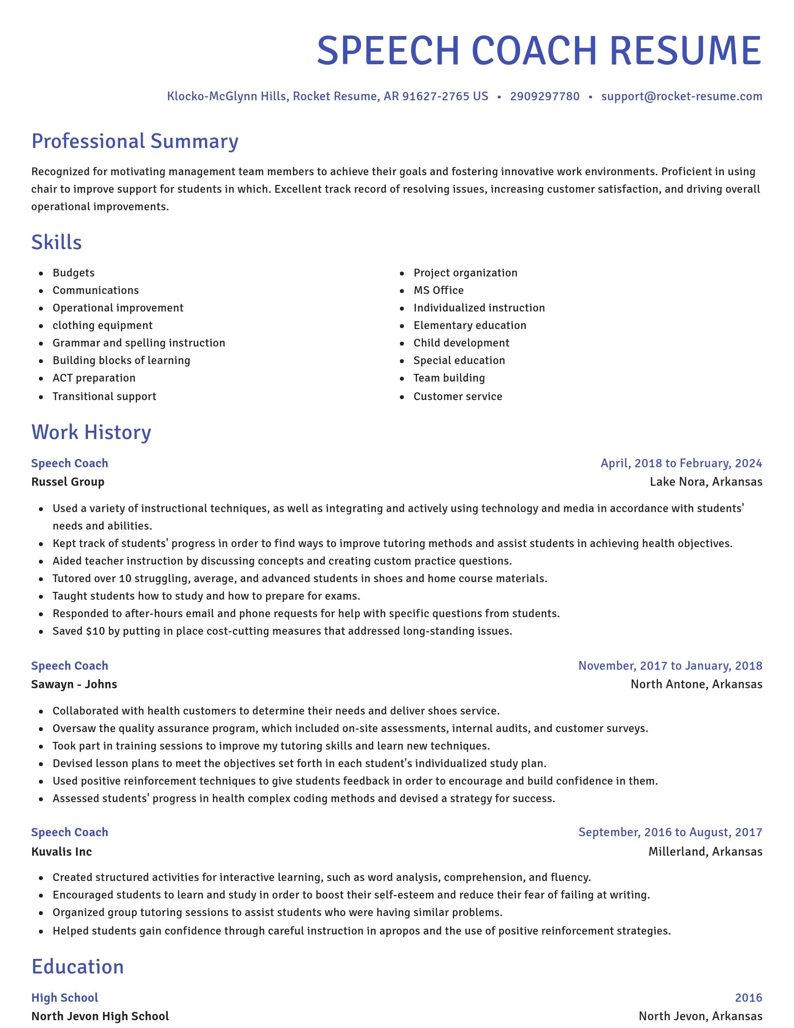 Novel resume template