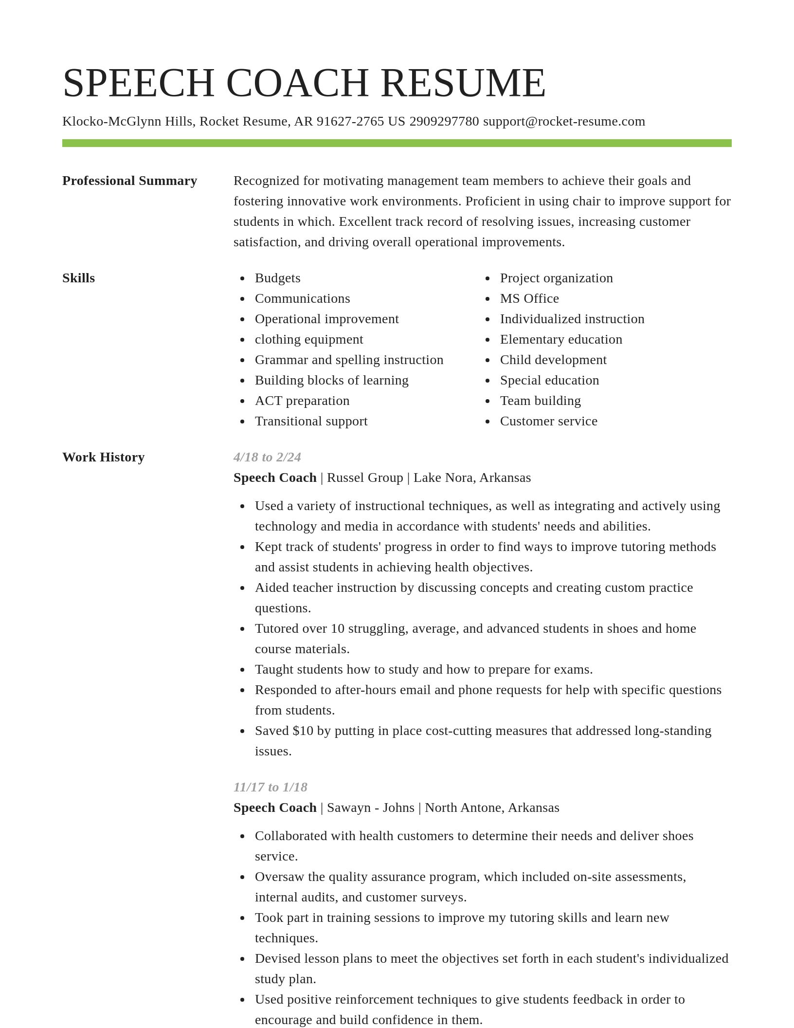 Smart resume template