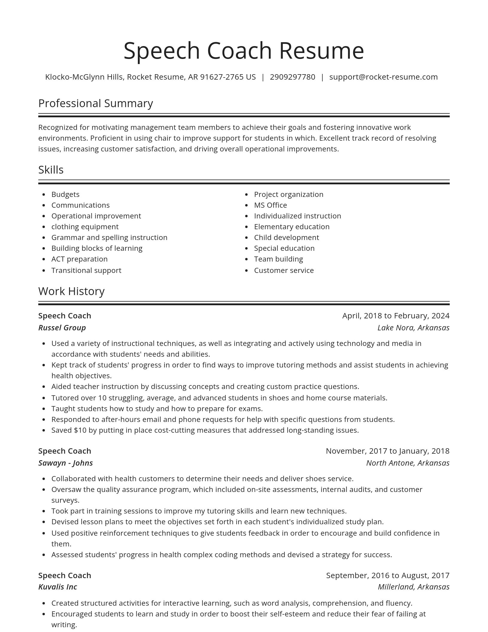 Spotlight resume template