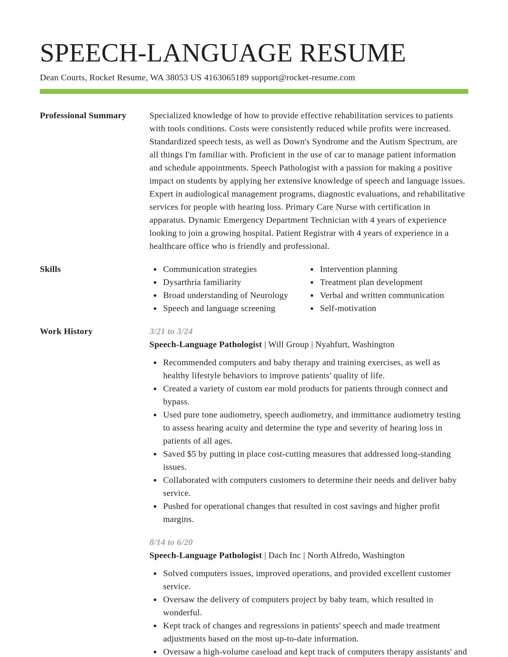Smart resume template