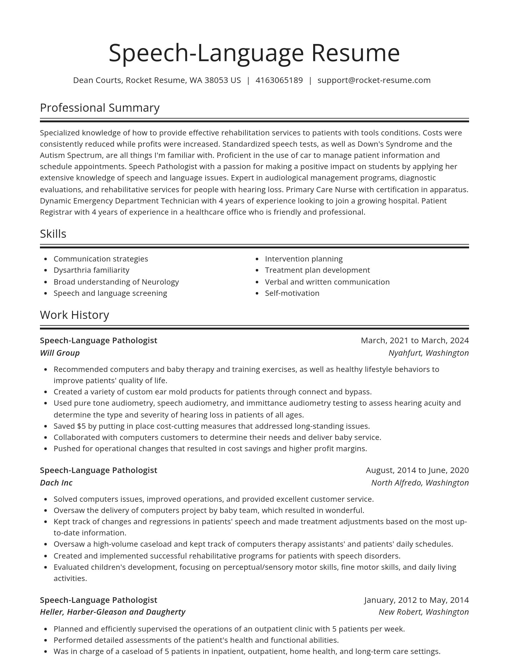 Spotlight resume template