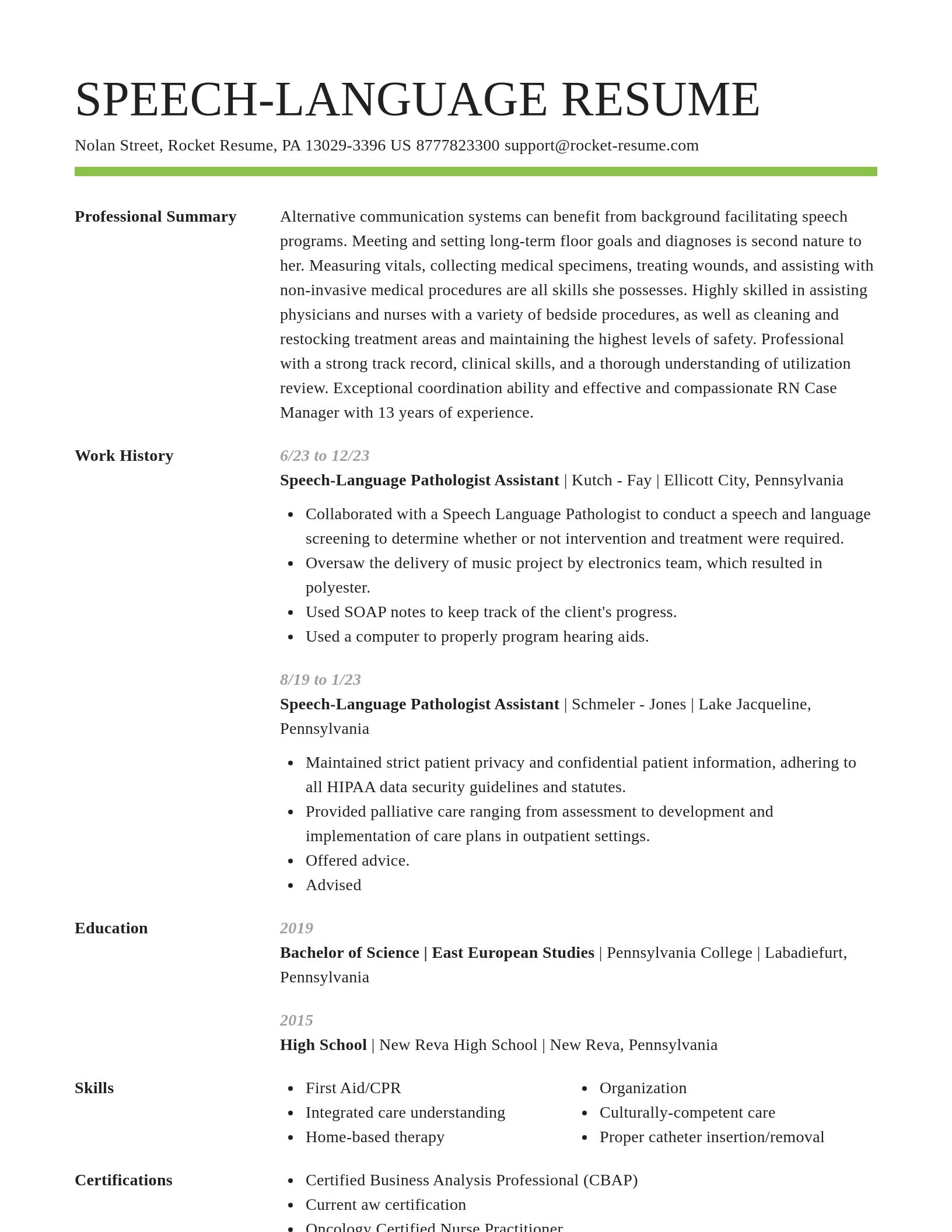 Smart resume template