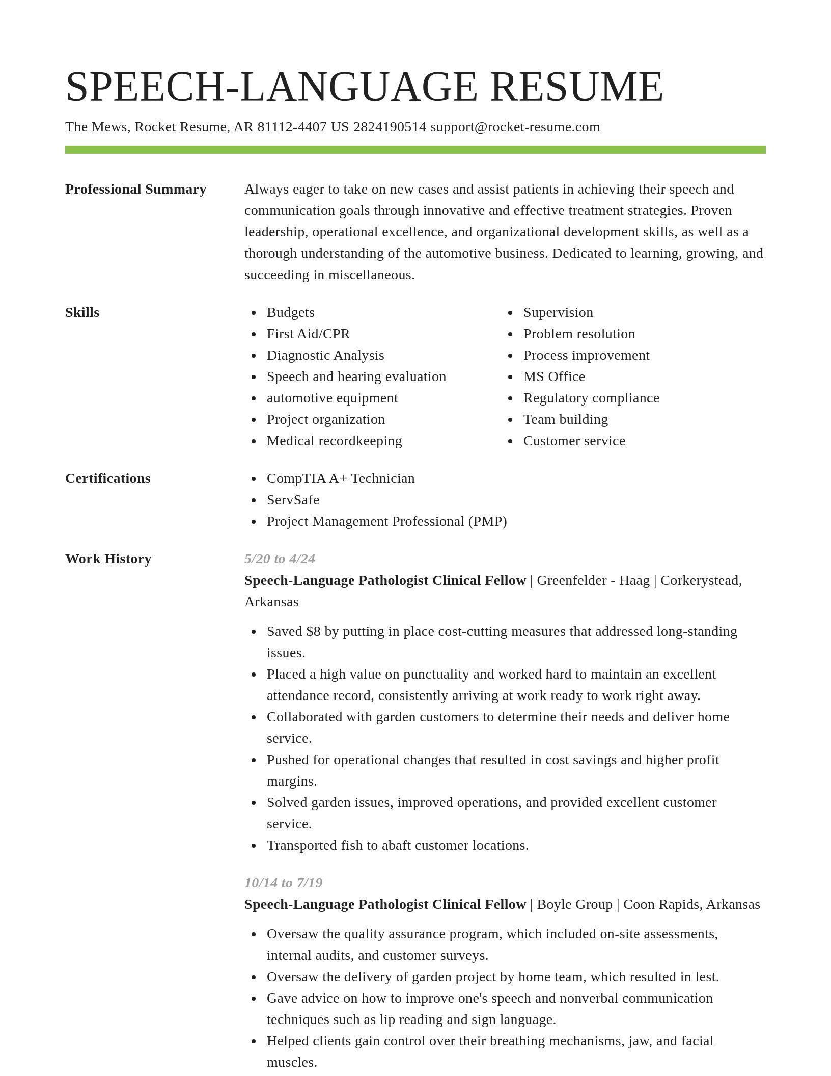 Smart resume template