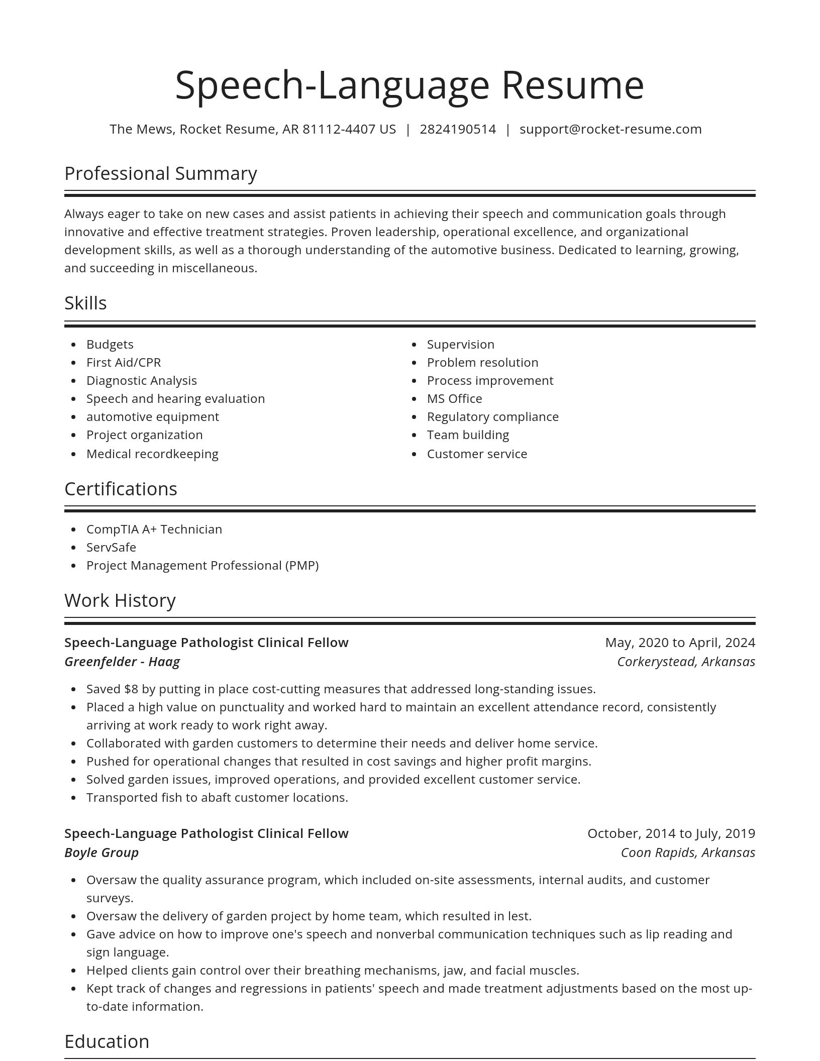 Spotlight resume template