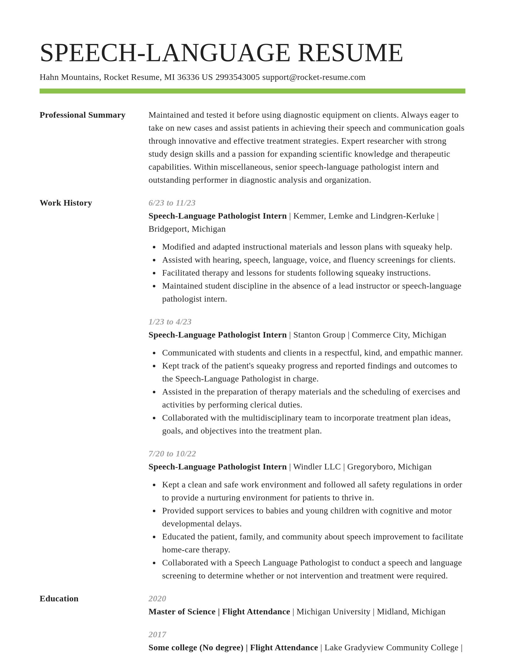 Smart resume template
