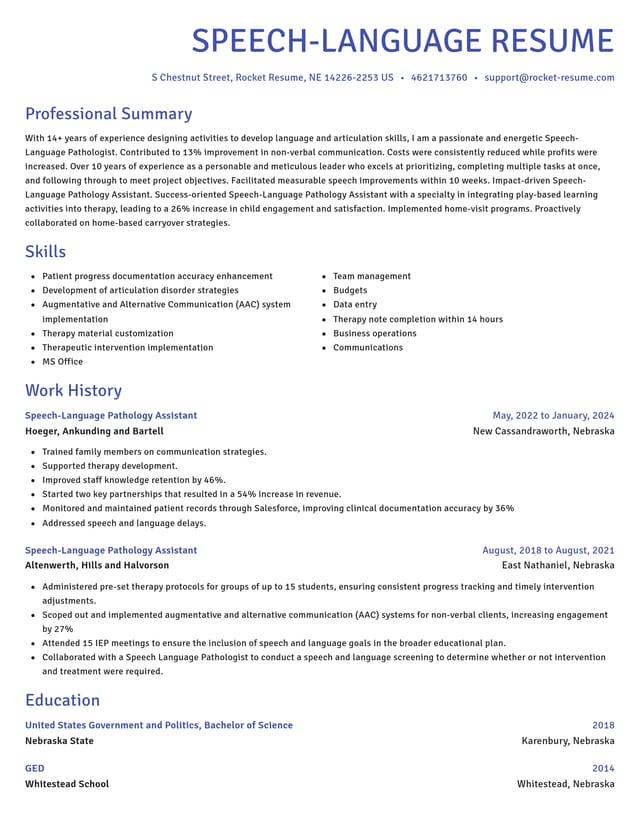 Novel resume template