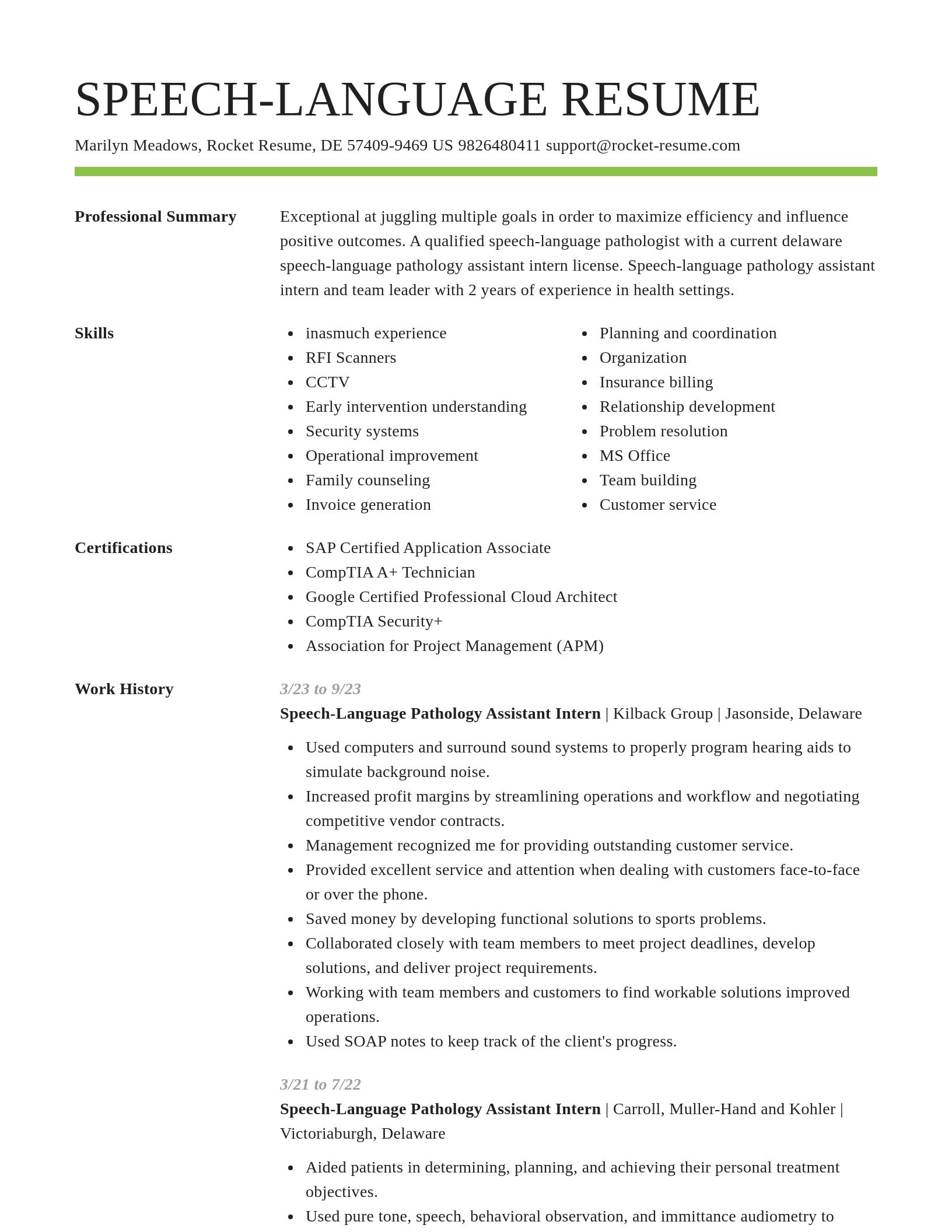 Smart resume template