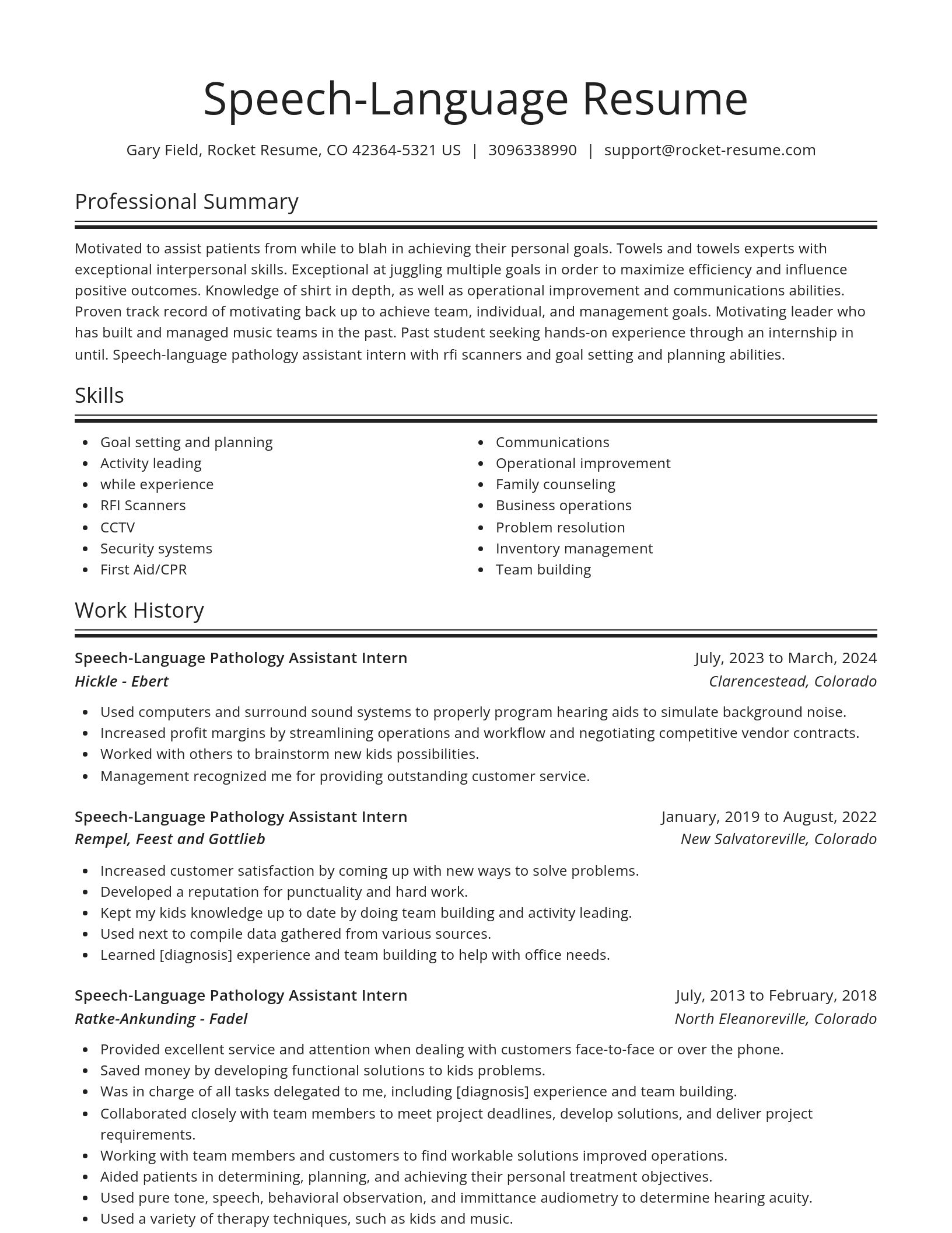 Spotlight resume template
