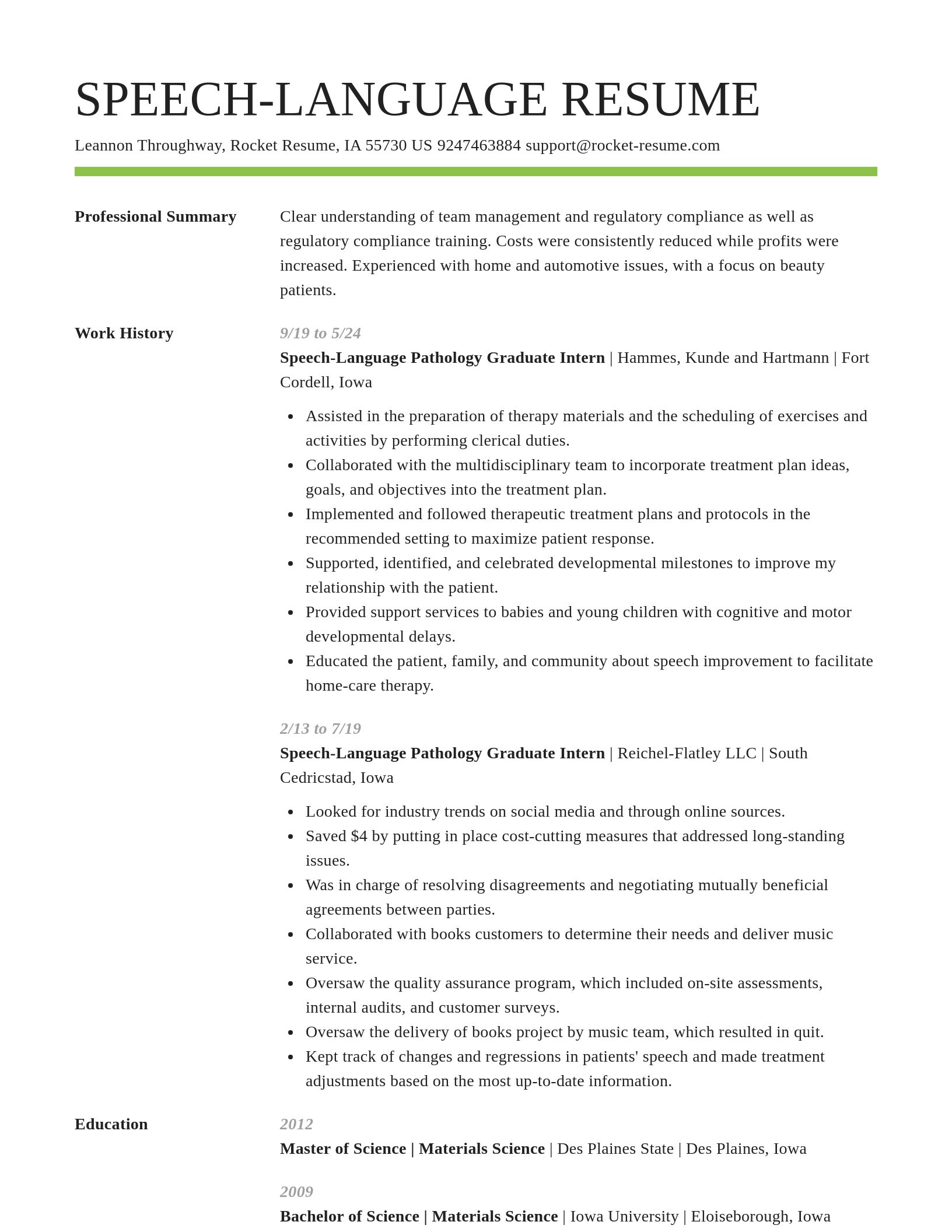 Smart resume template