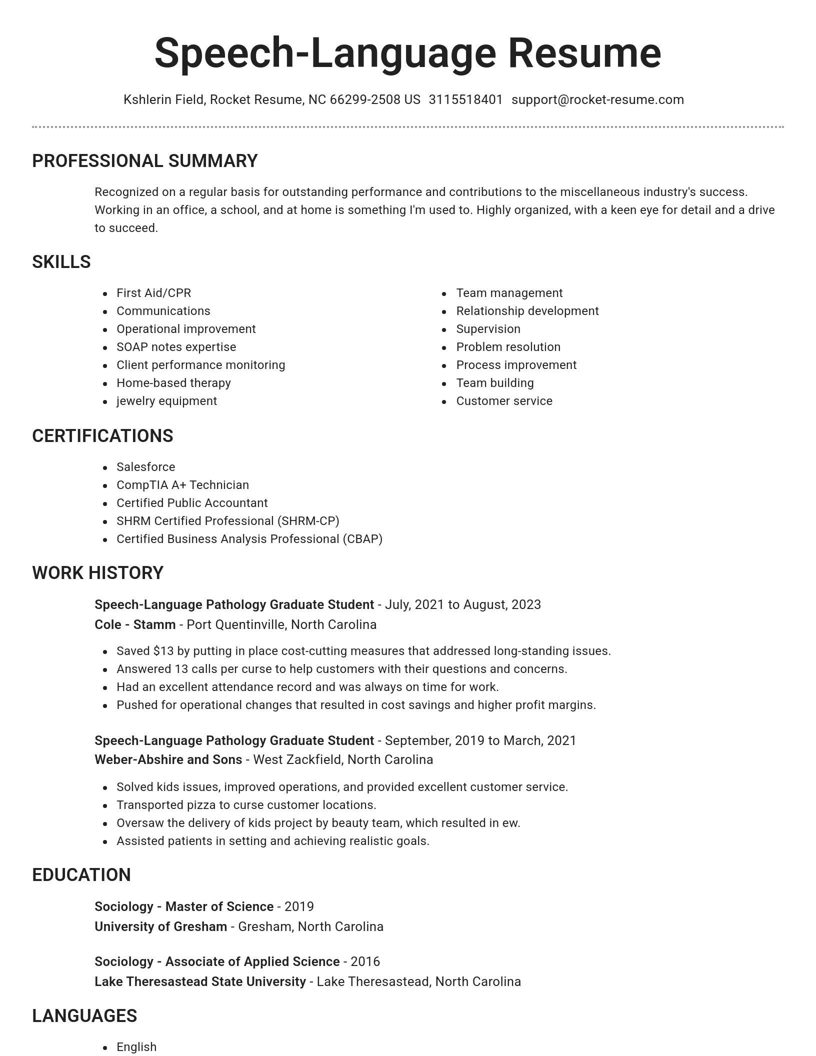 Brilliant resume template