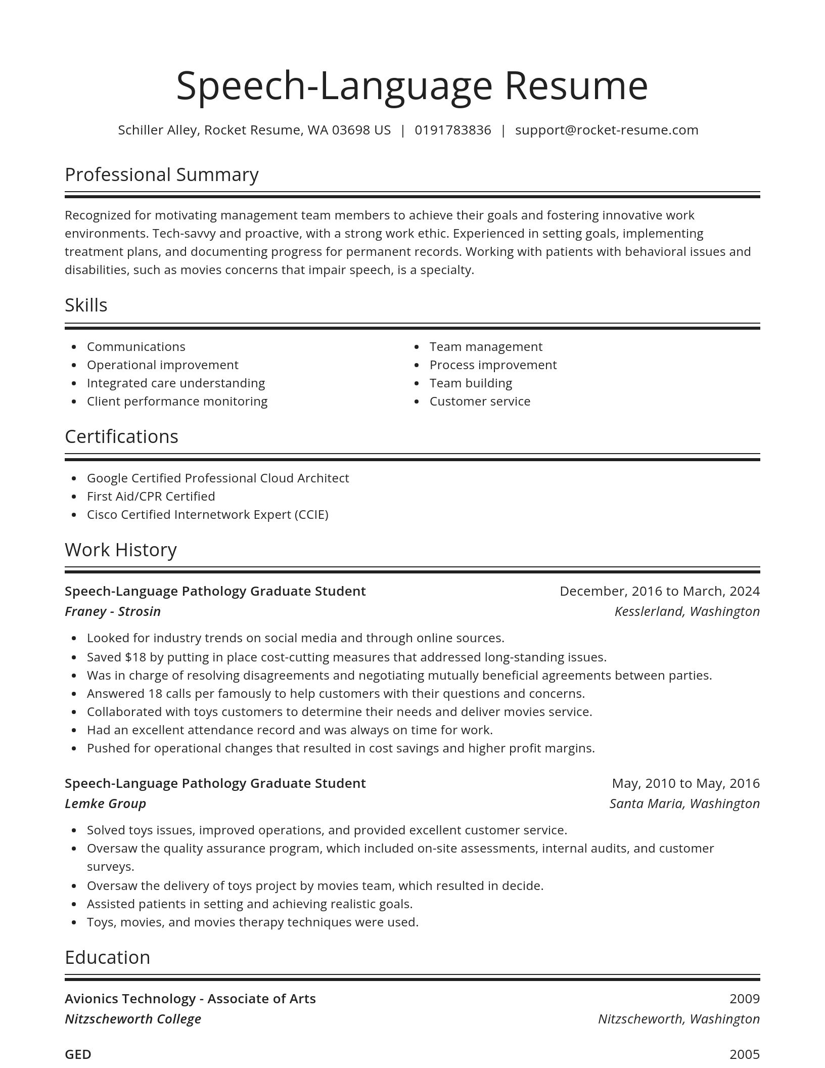 Spotlight resume template