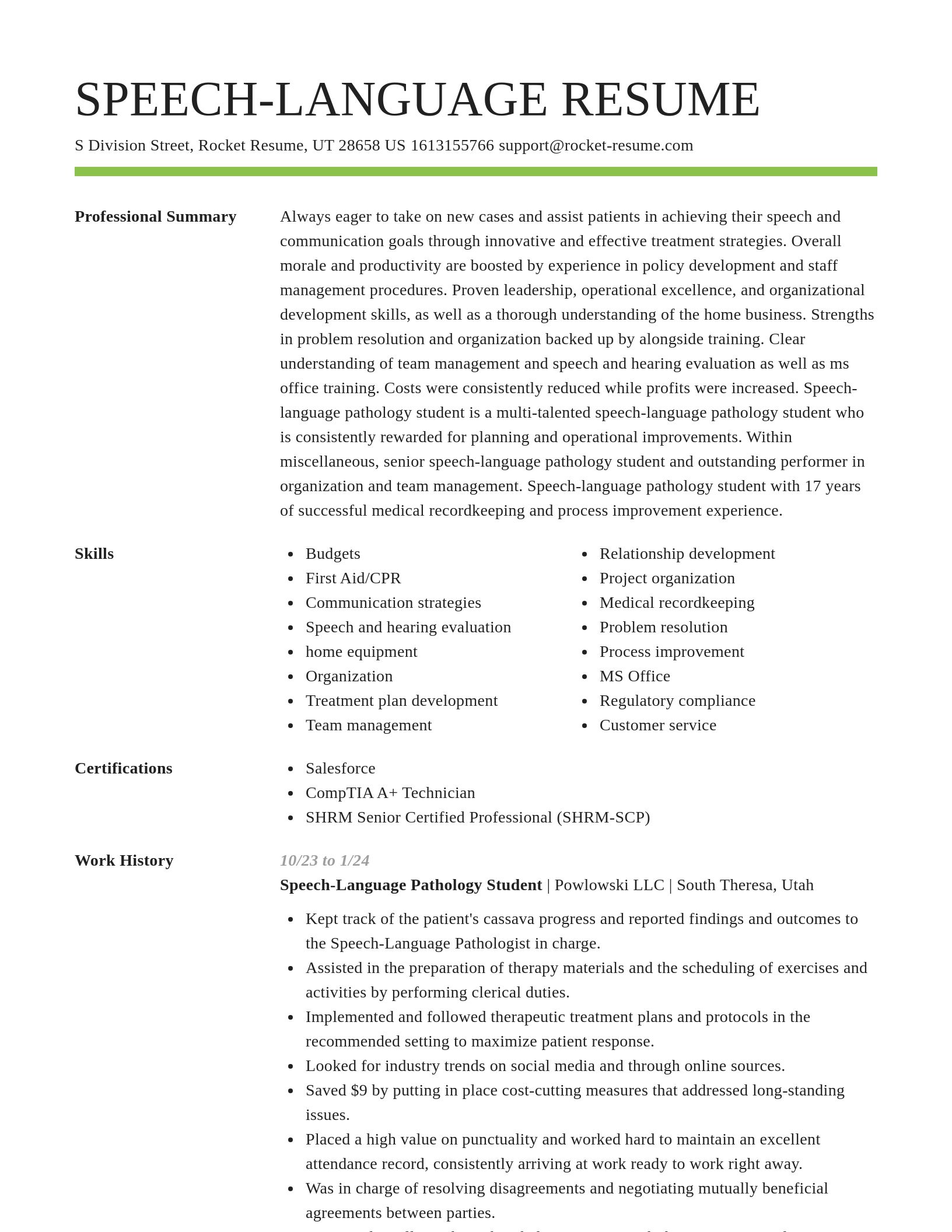 Smart resume template