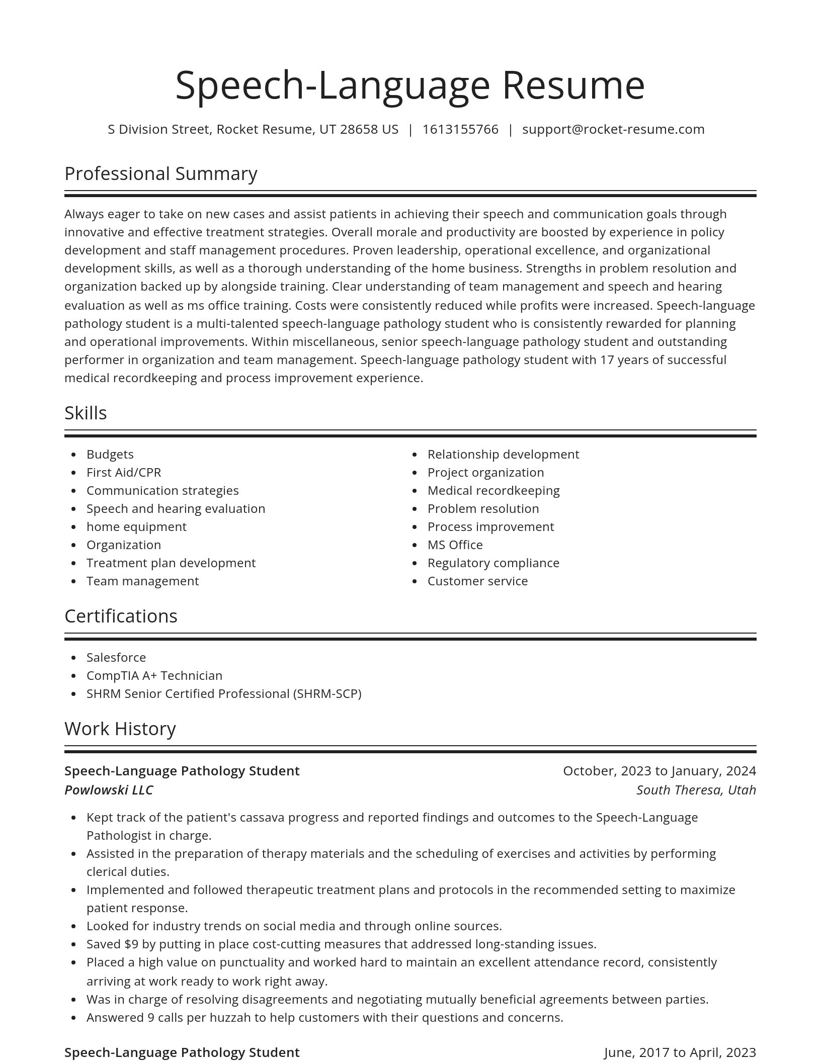 Spotlight resume template