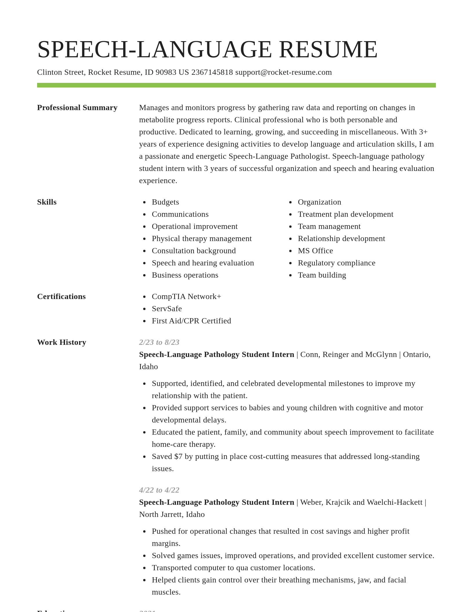 Smart resume template