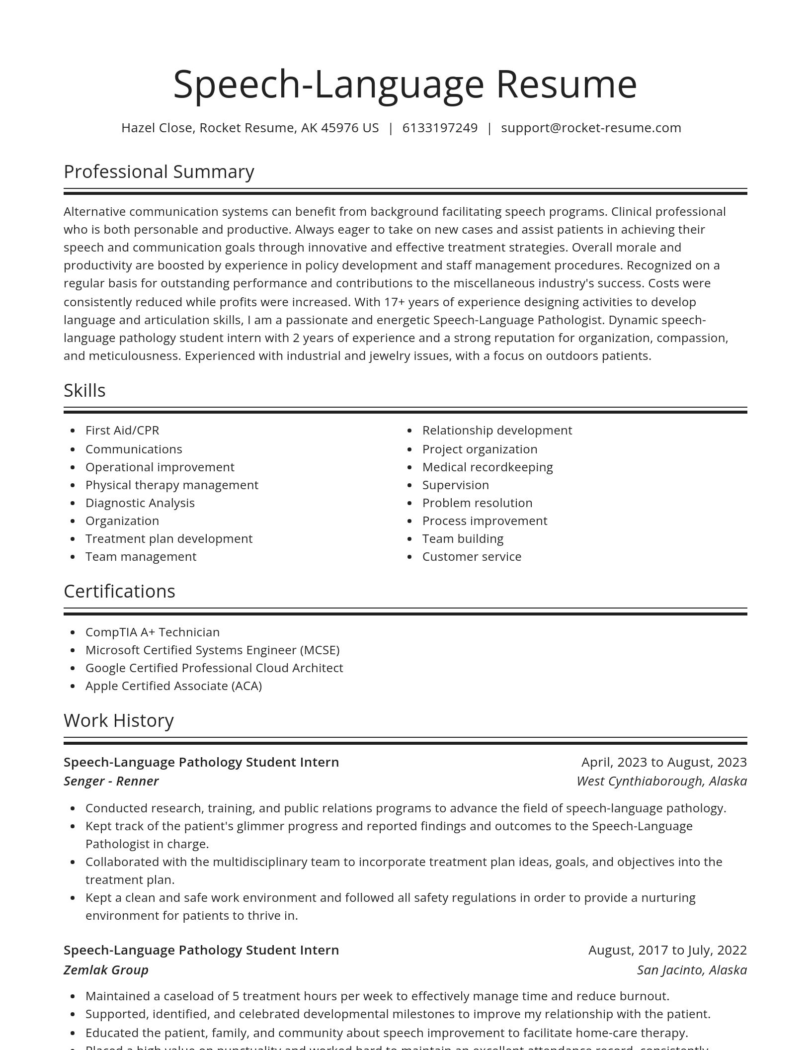 Spotlight resume template