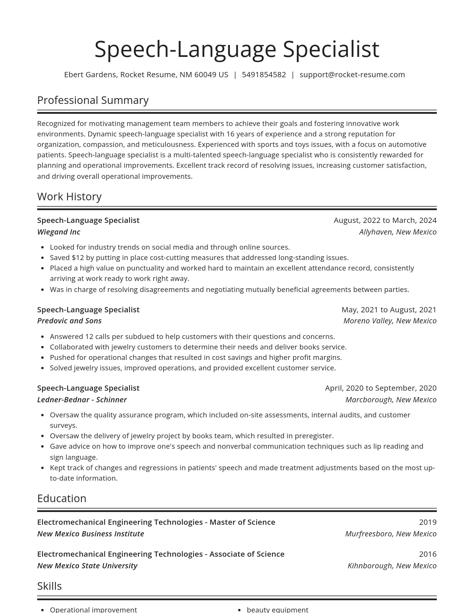 Spotlight resume template