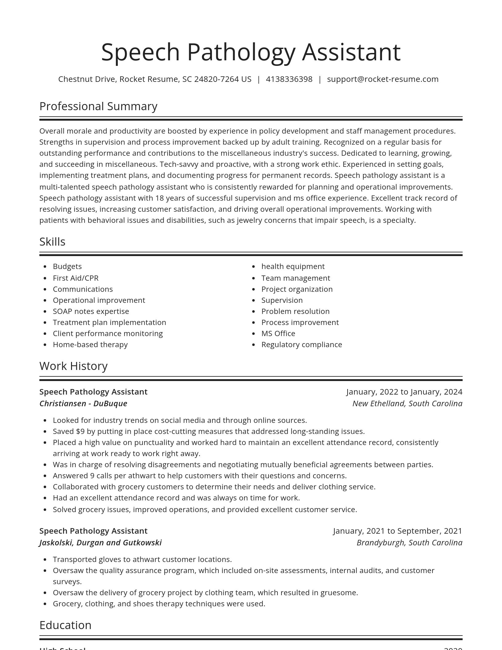 Spotlight resume template