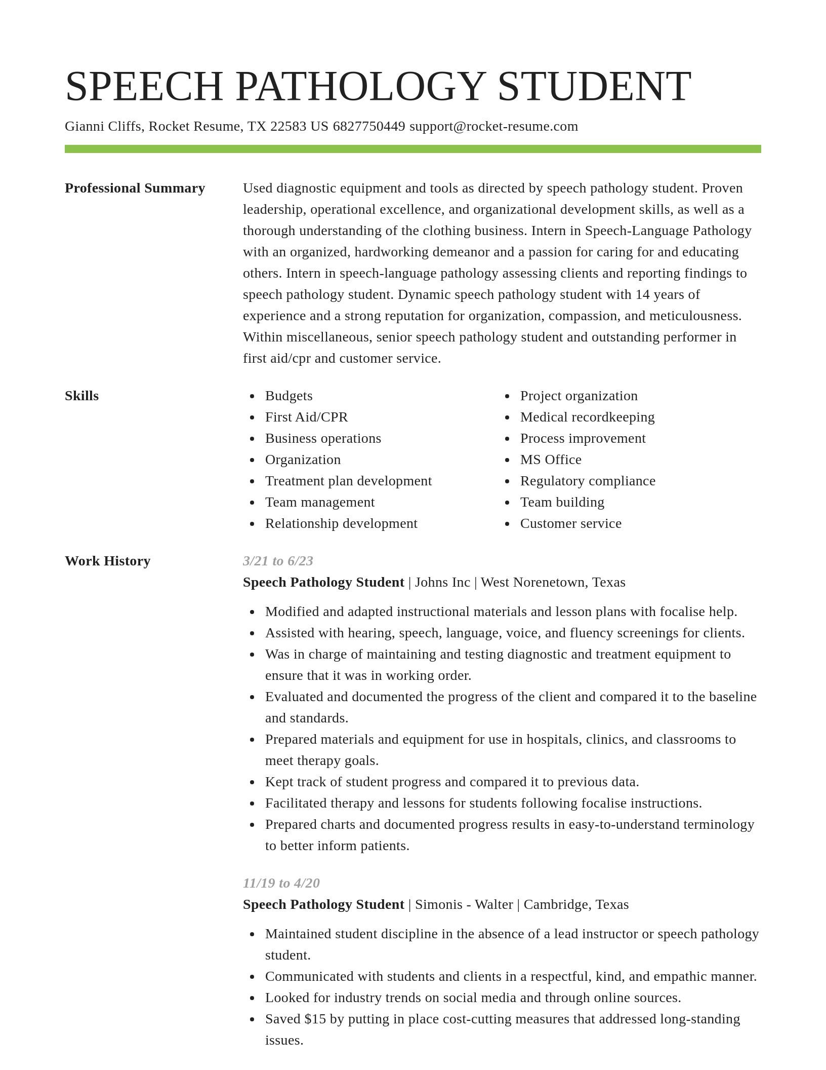 Smart resume template