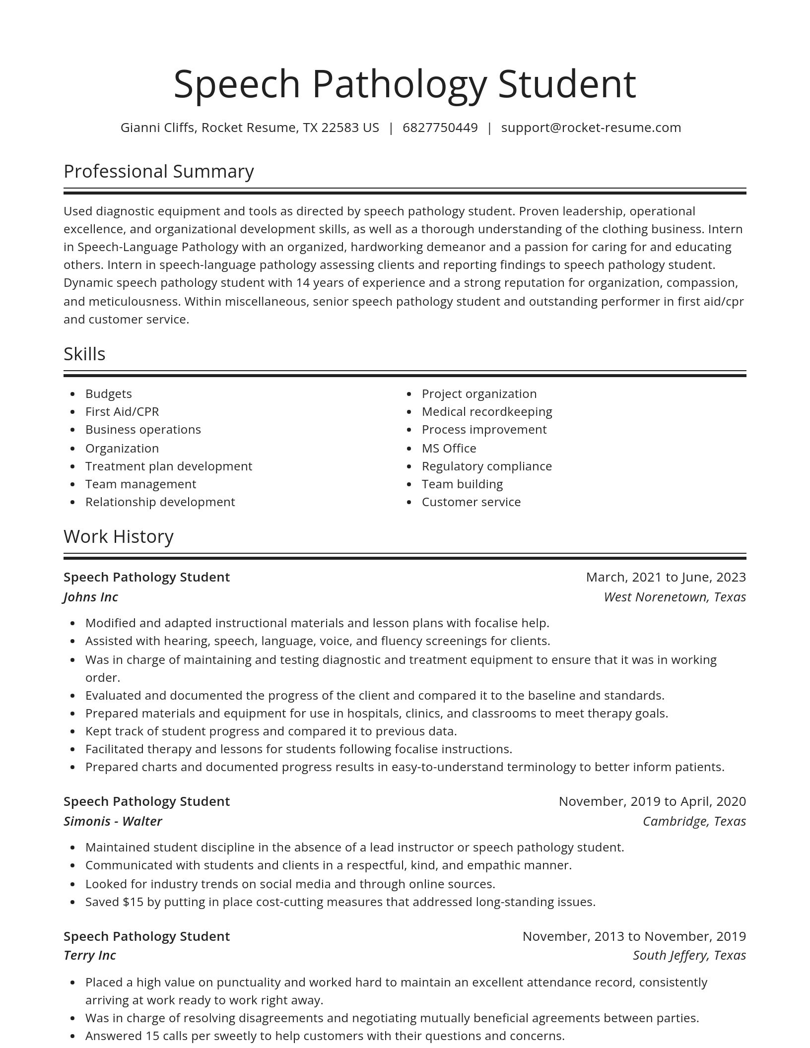 Spotlight resume template