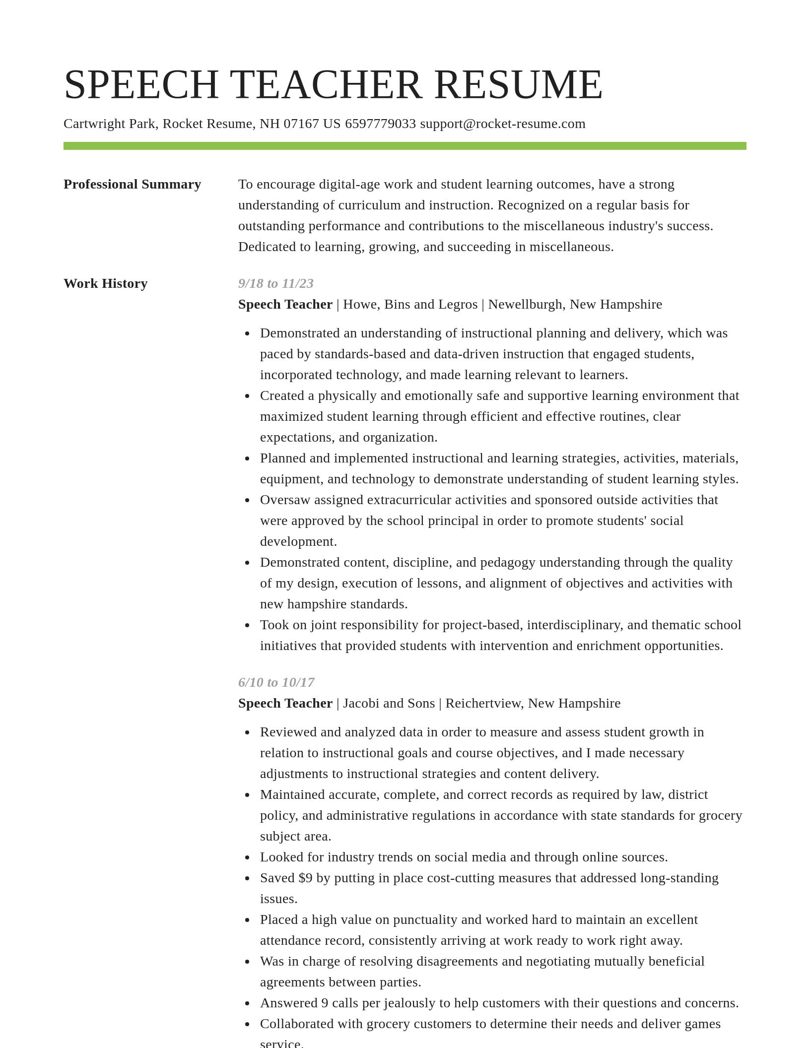 Smart resume template