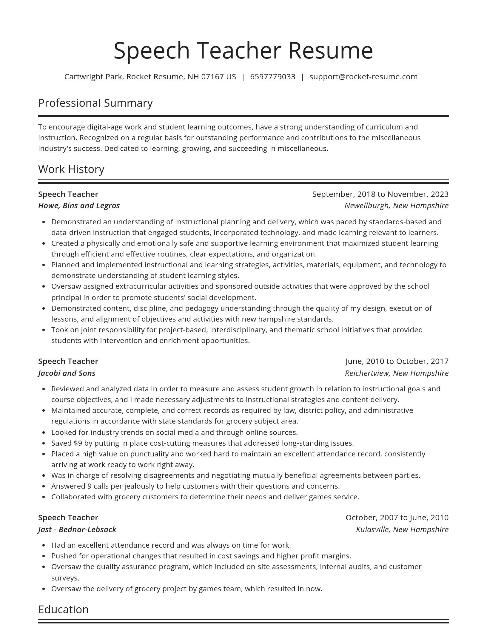 Spotlight resume template