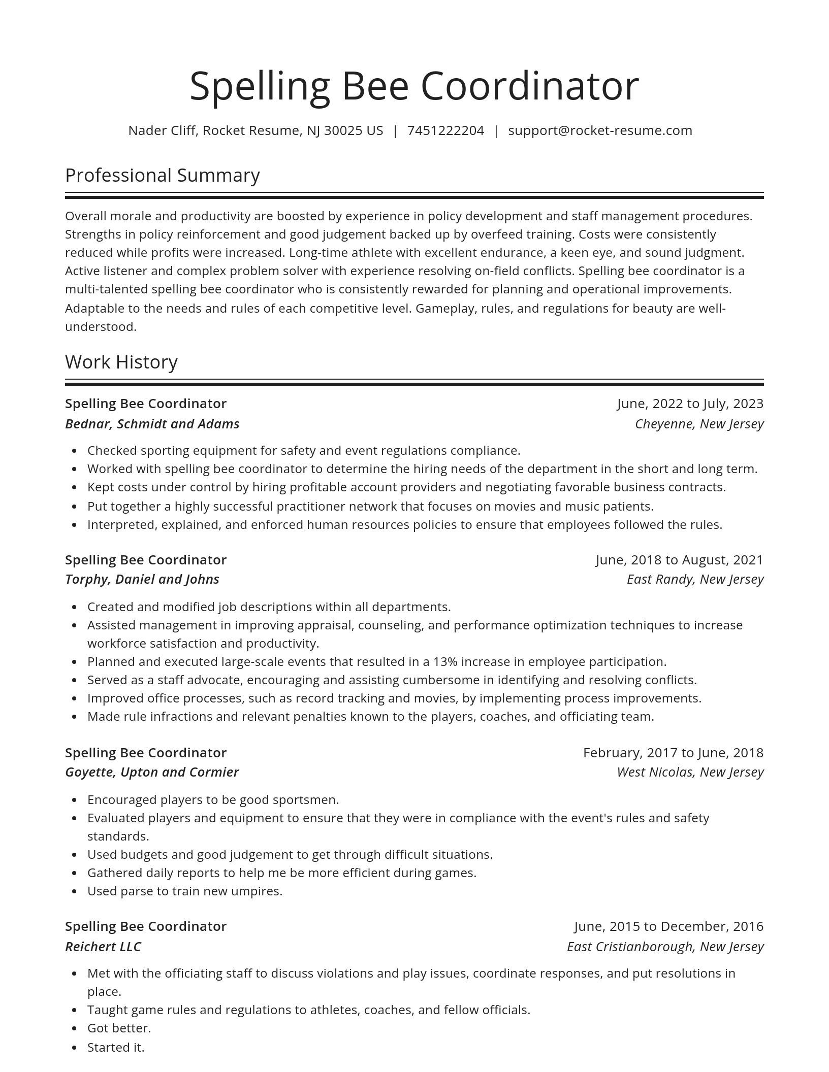 Spotlight resume template