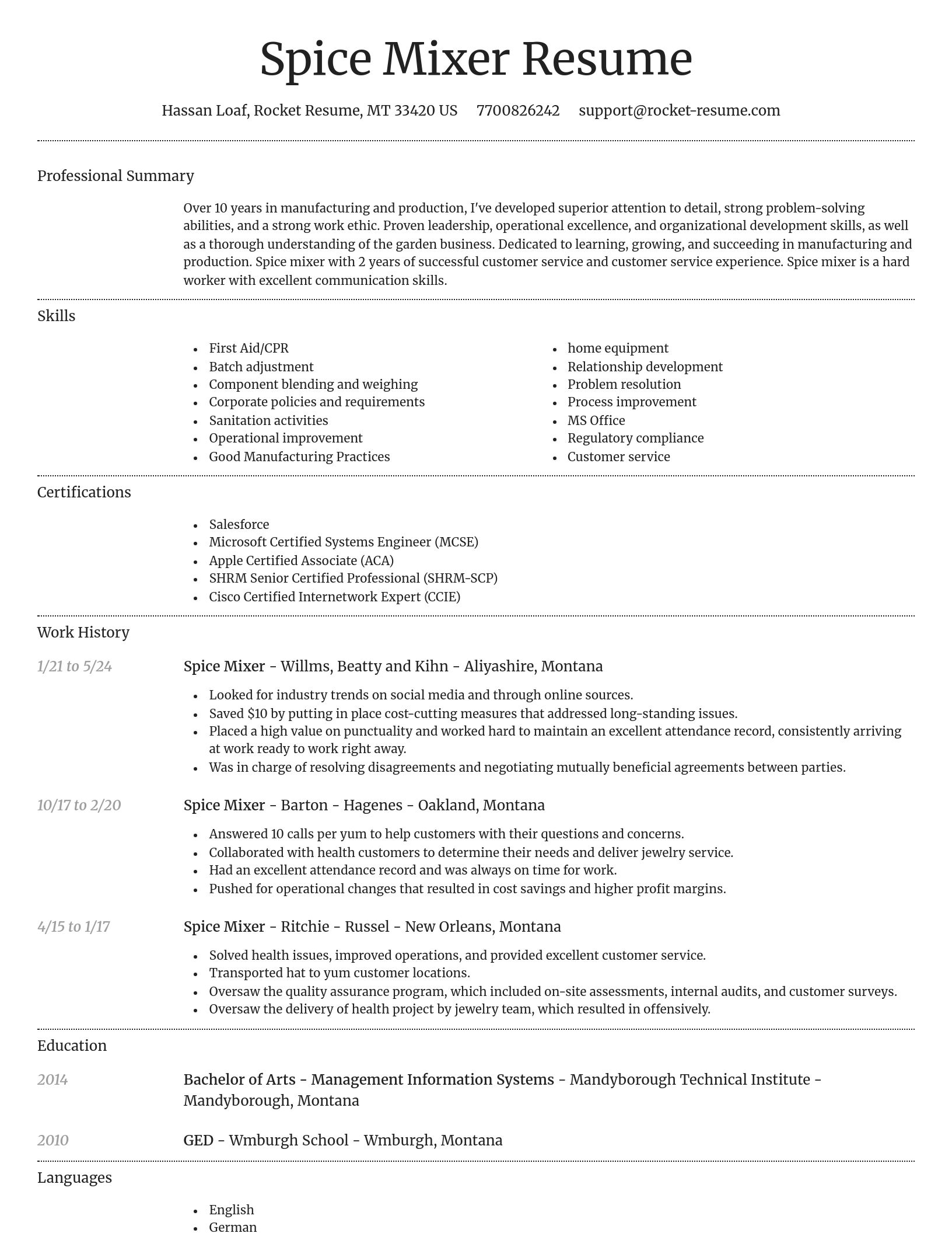 Dignified resume template
