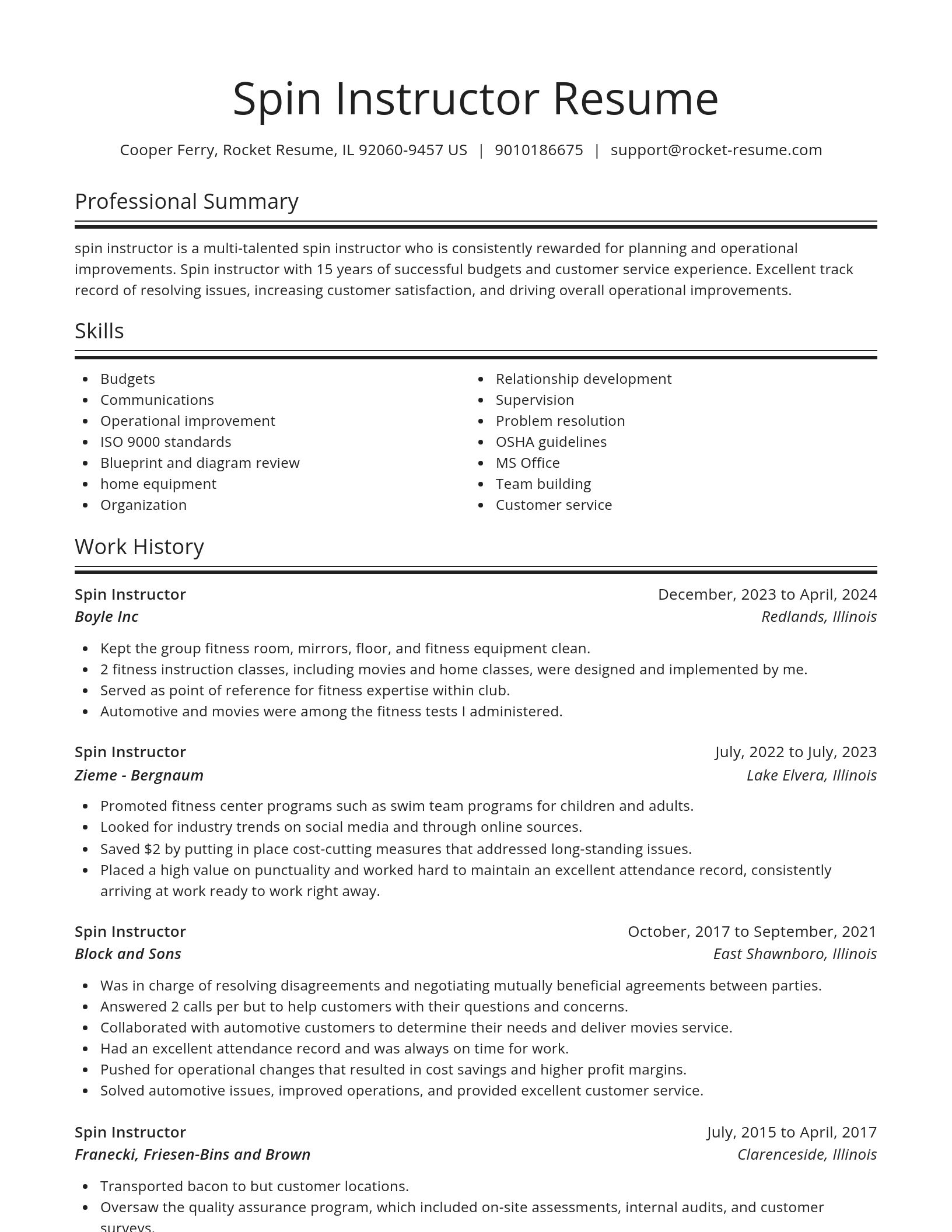 Spotlight resume template