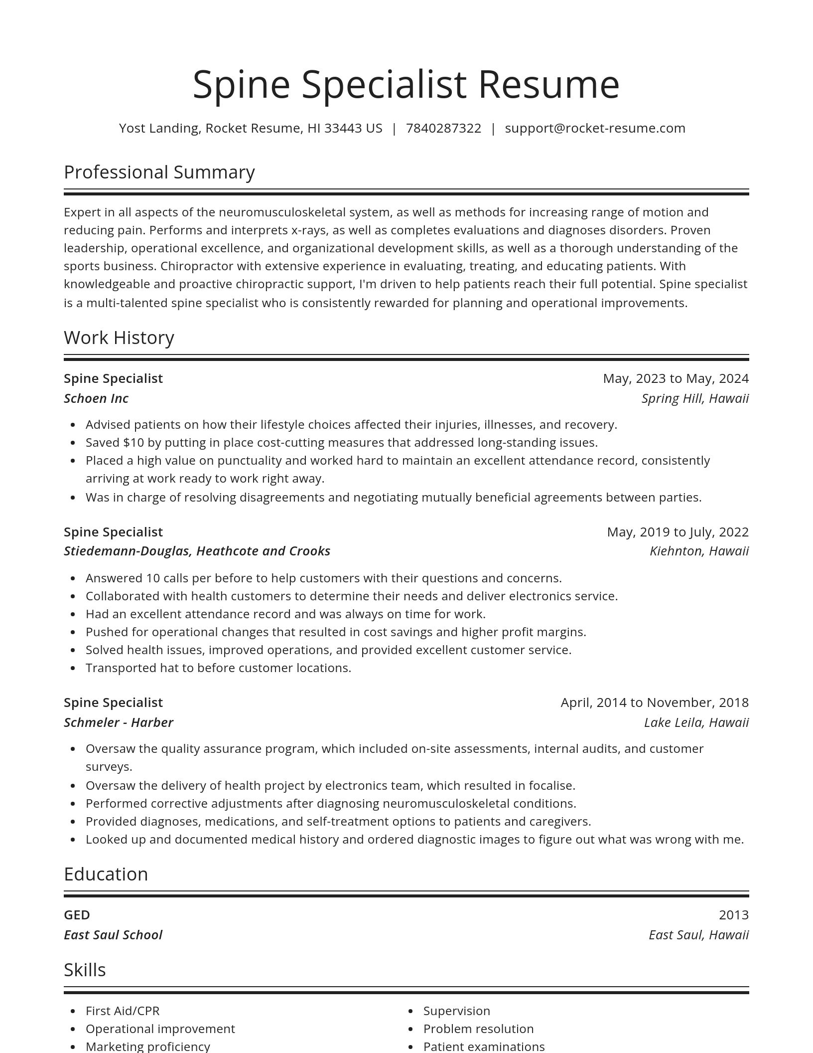 Spotlight resume template