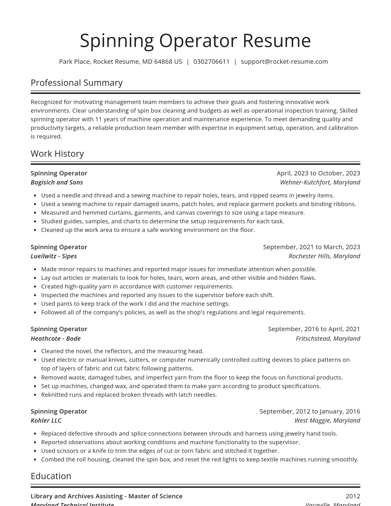 Spotlight resume template