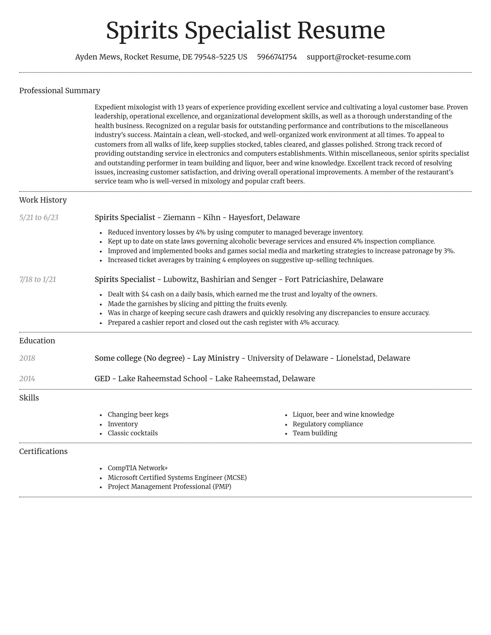 Dignified resume template