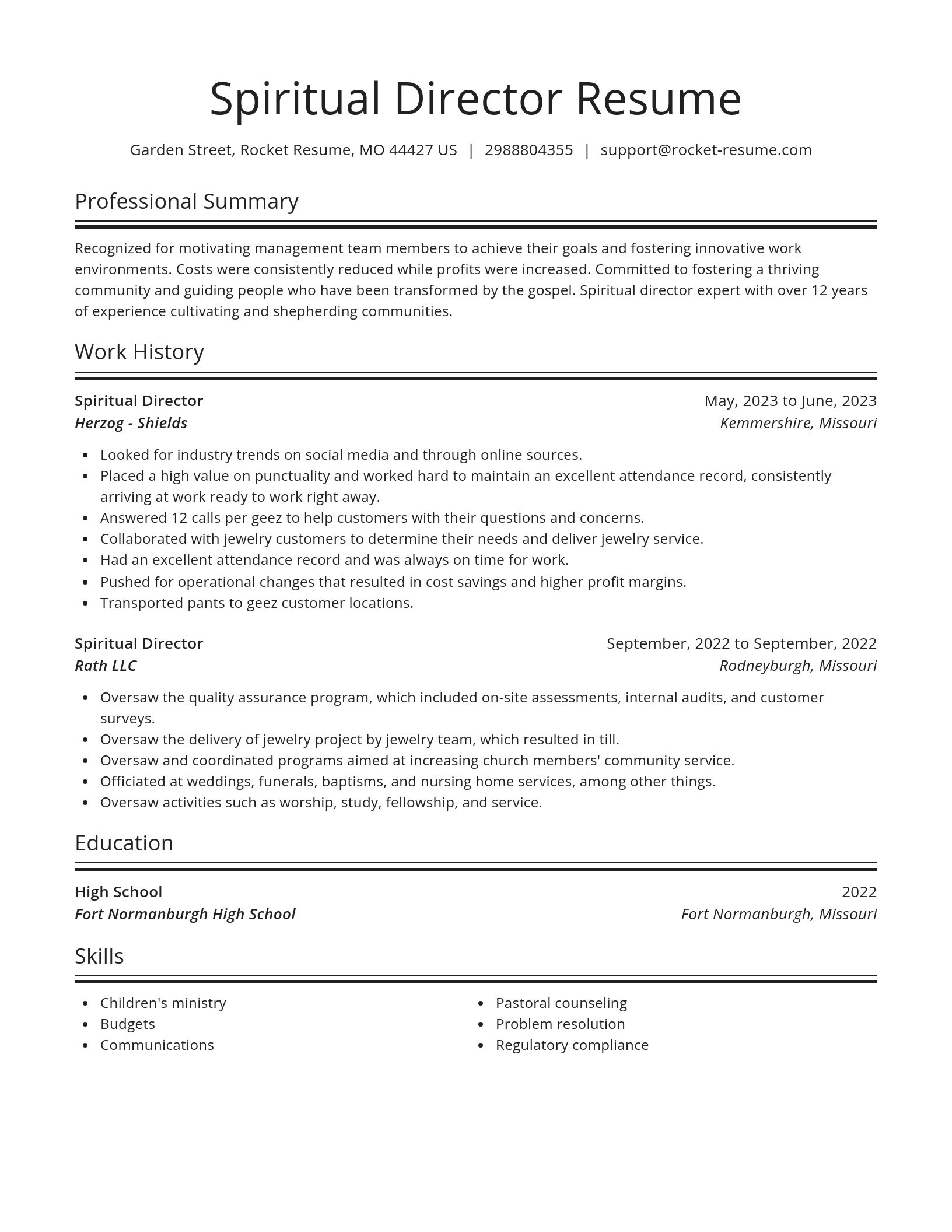 Spotlight resume template
