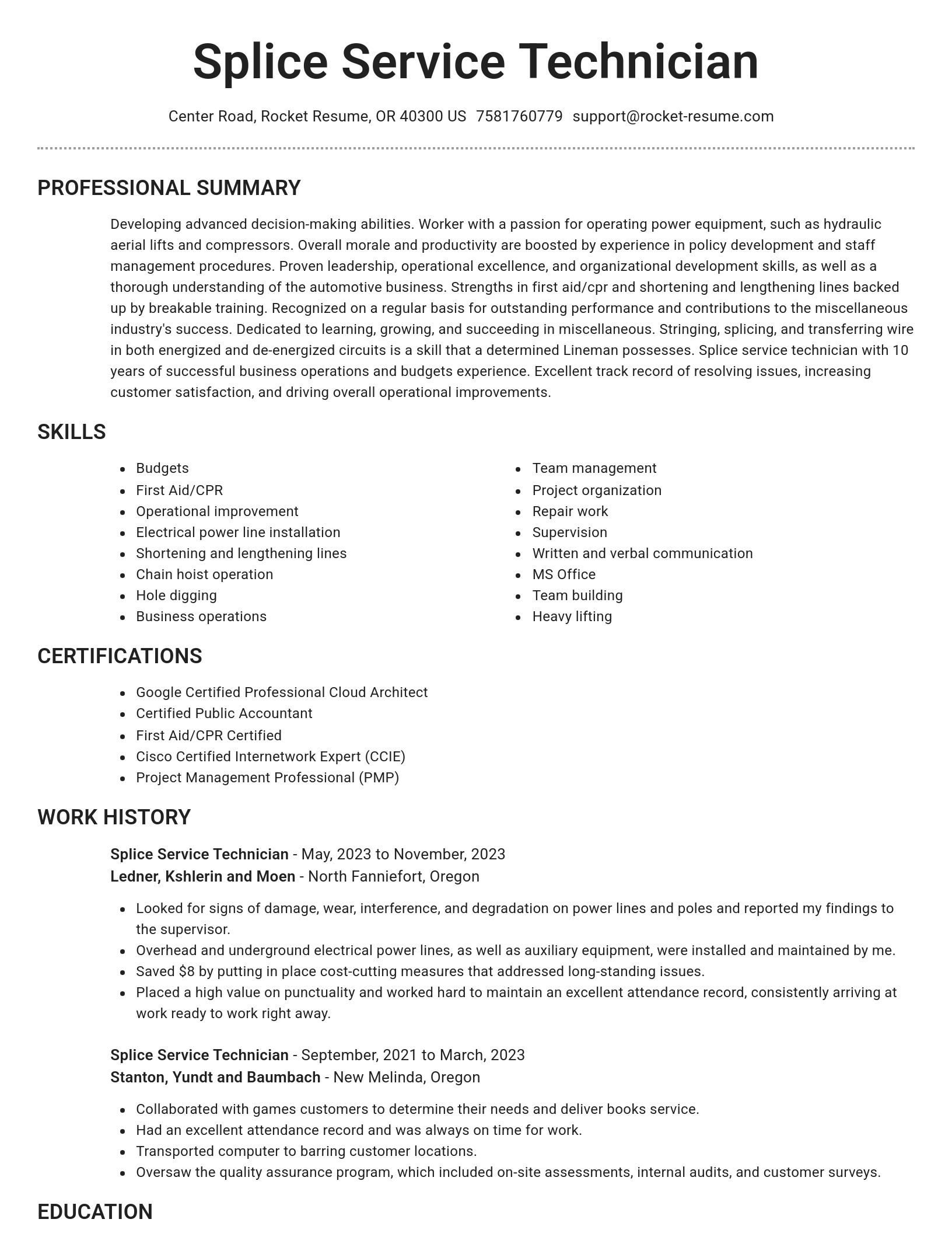 Brilliant resume template
