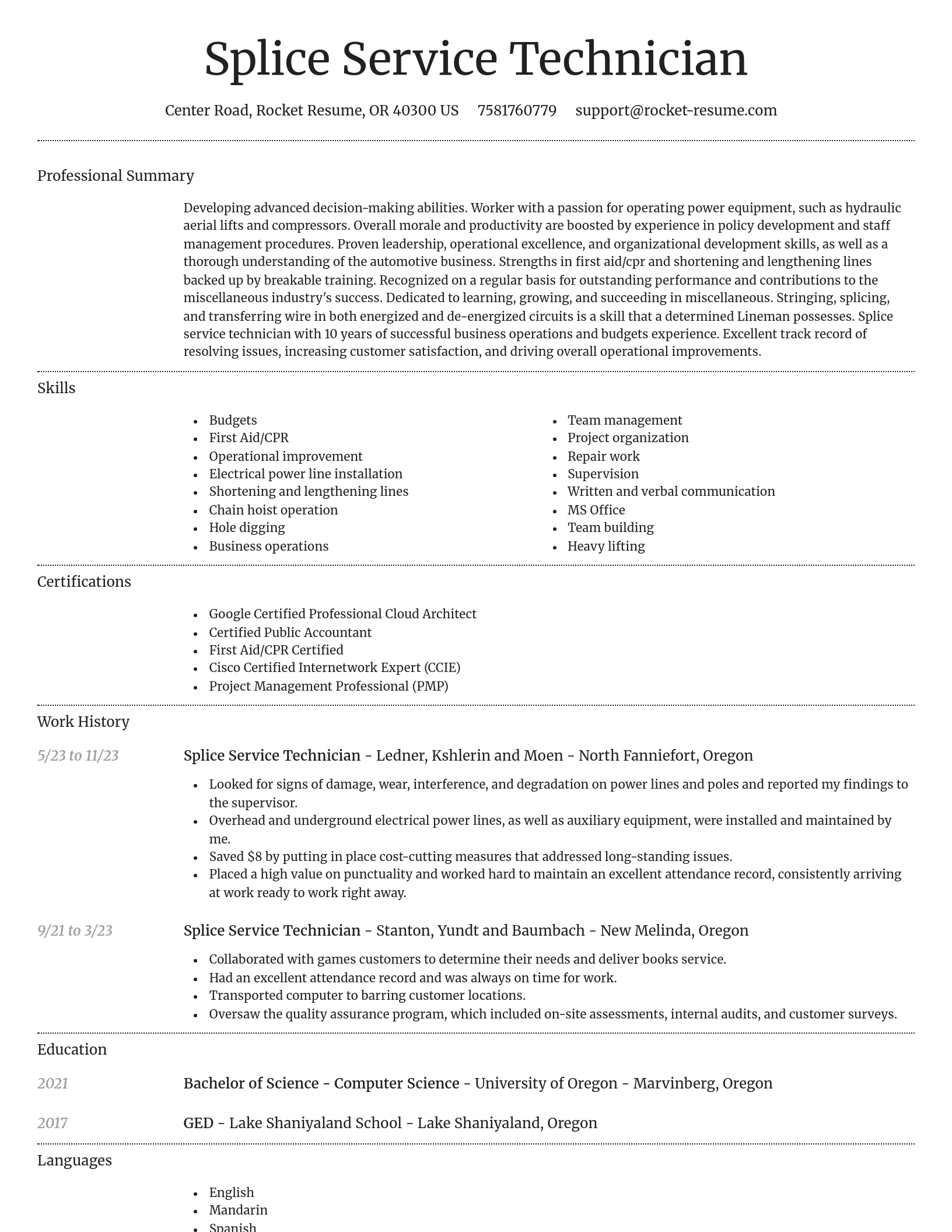 Dignified resume template