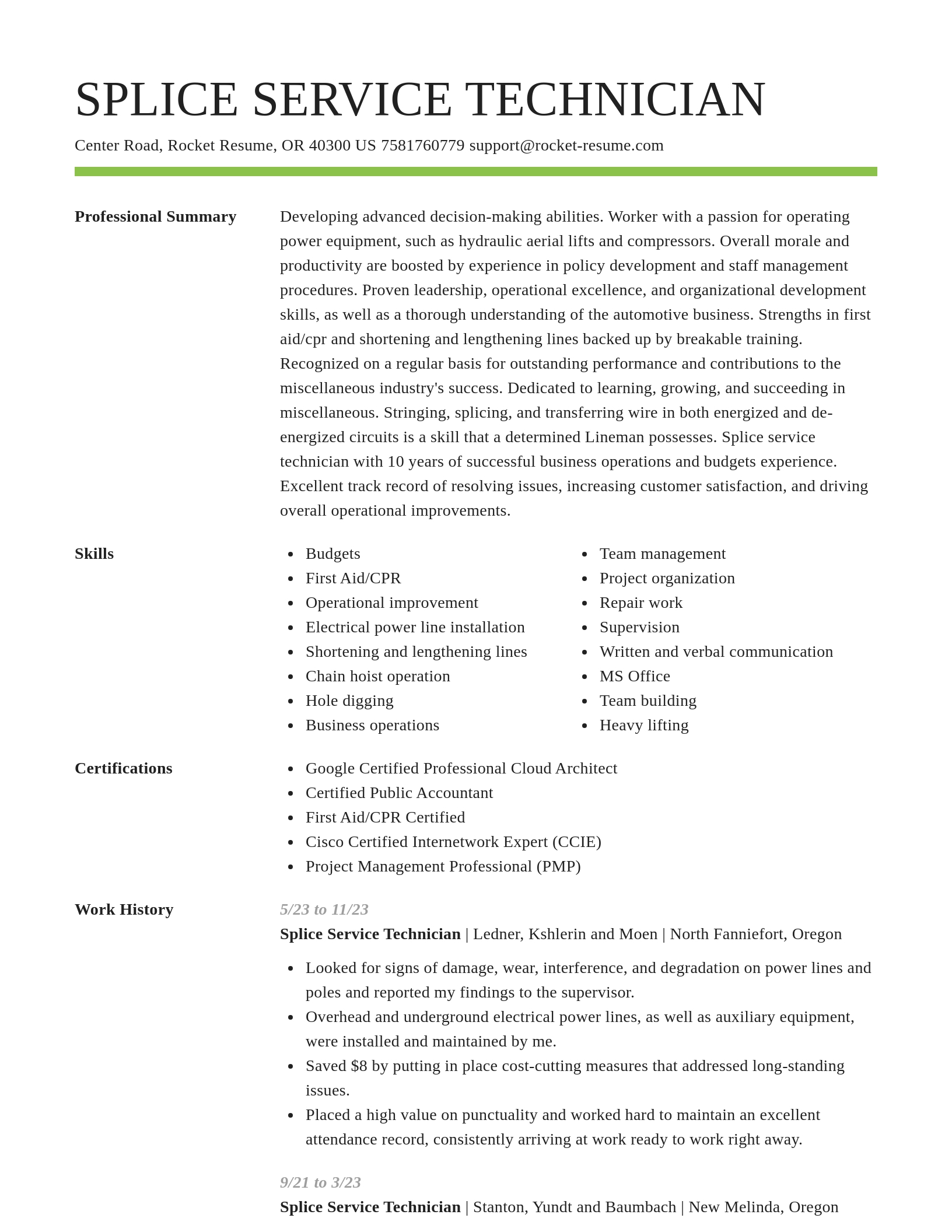 Smart resume template