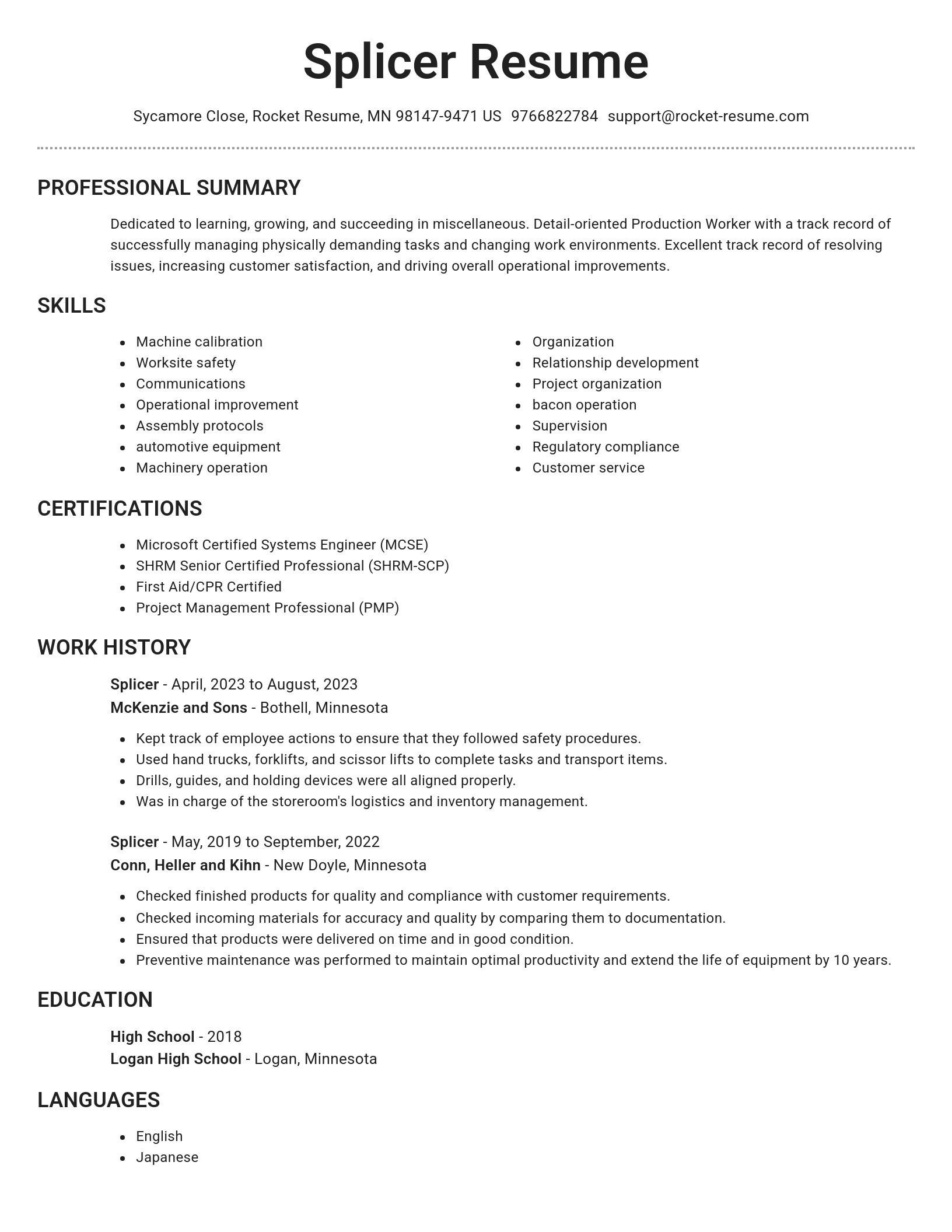 Brilliant resume template