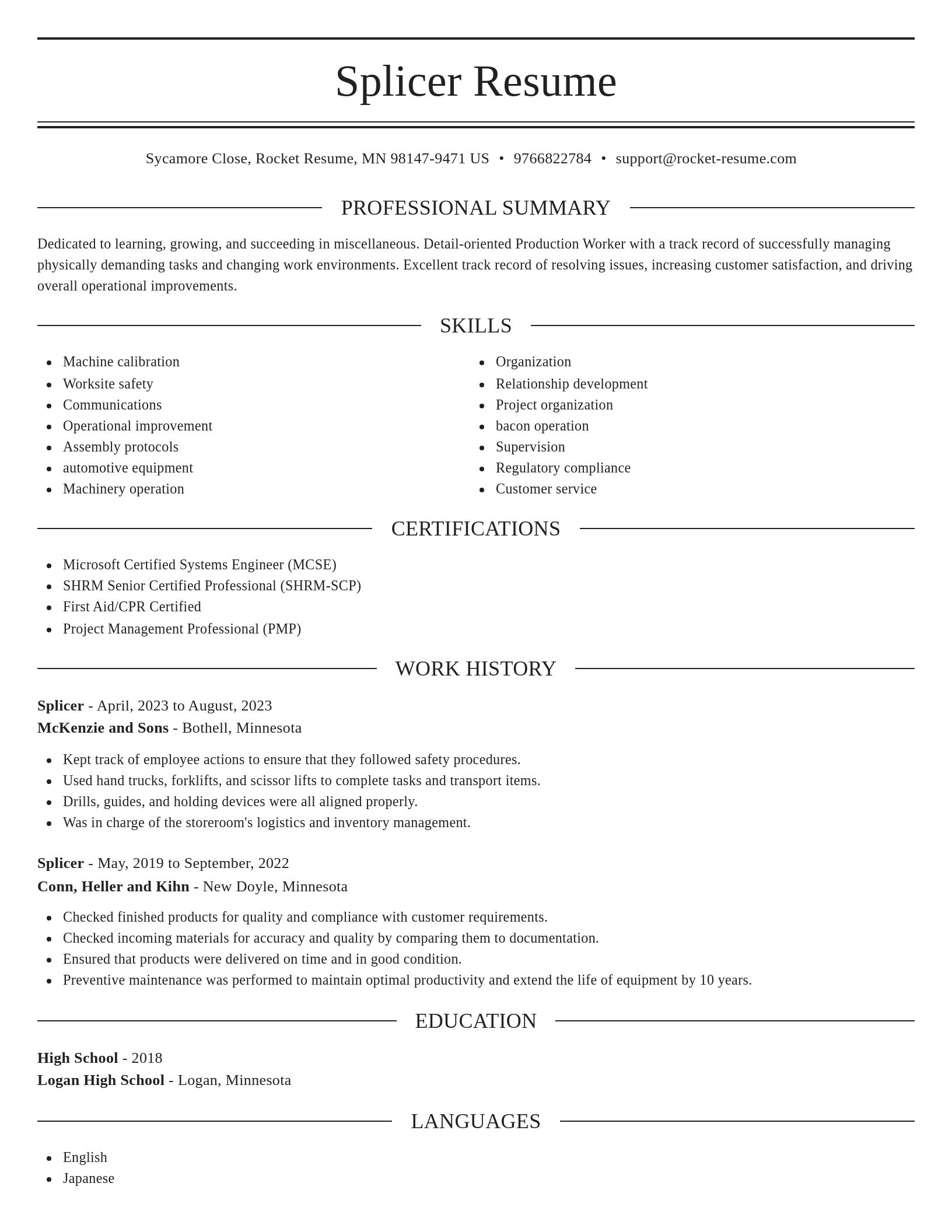 Elegant resume template