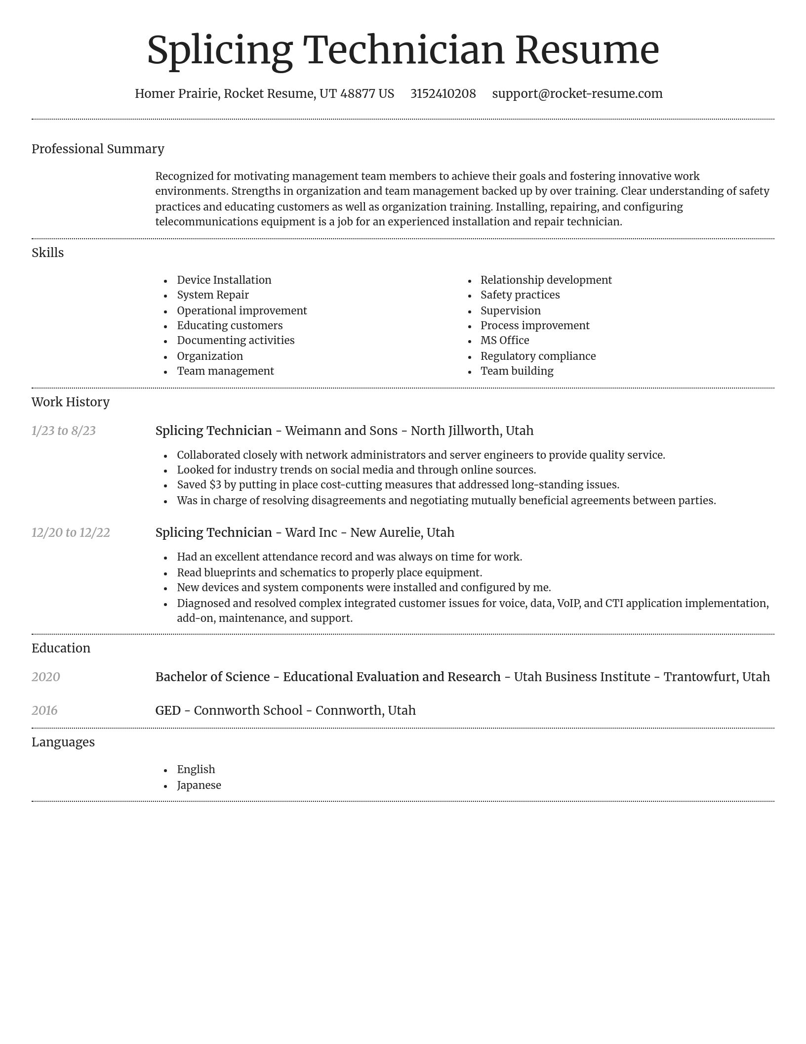 Dignified resume template
